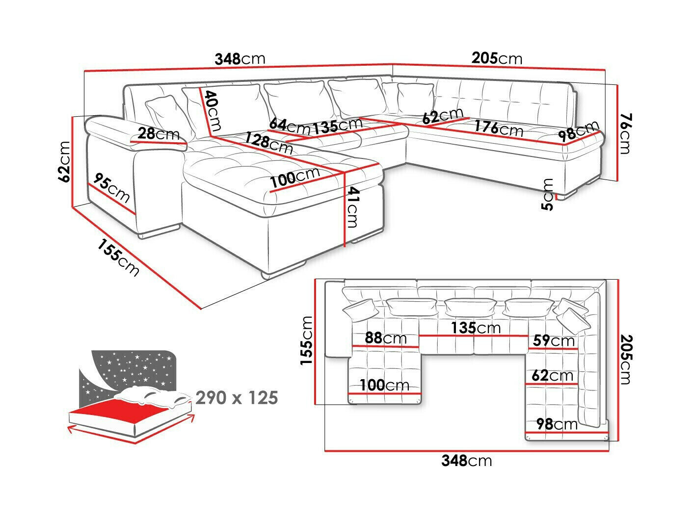 Hjørnesofa Comfivo 114 (Højre)