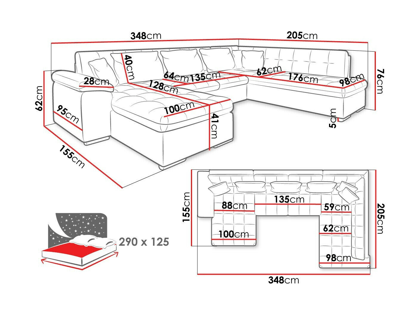 Hjørnesofa Comfivo 114 (Venstre)