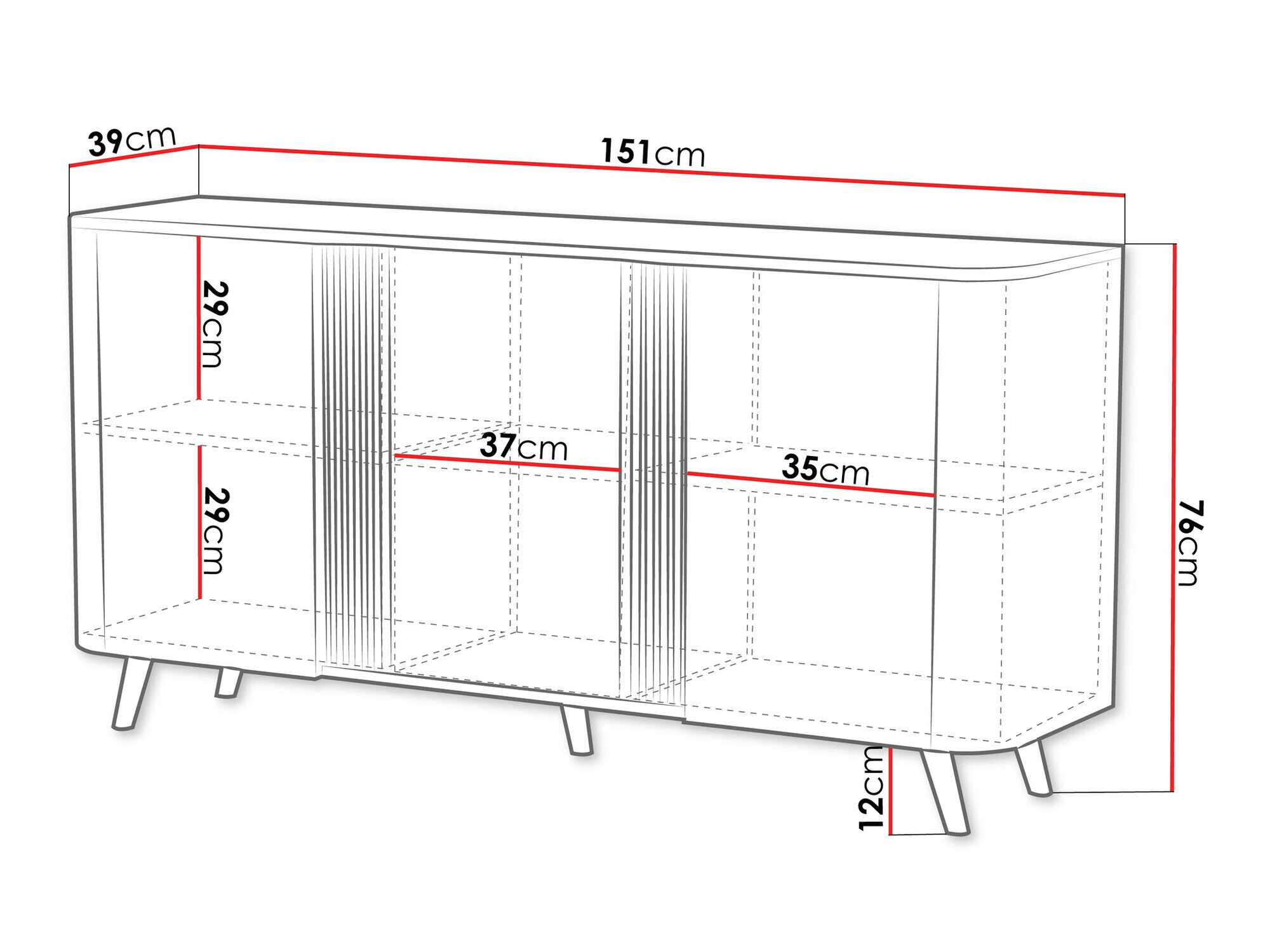 Skænk Charlotte 201 (Kashmir + Sort)