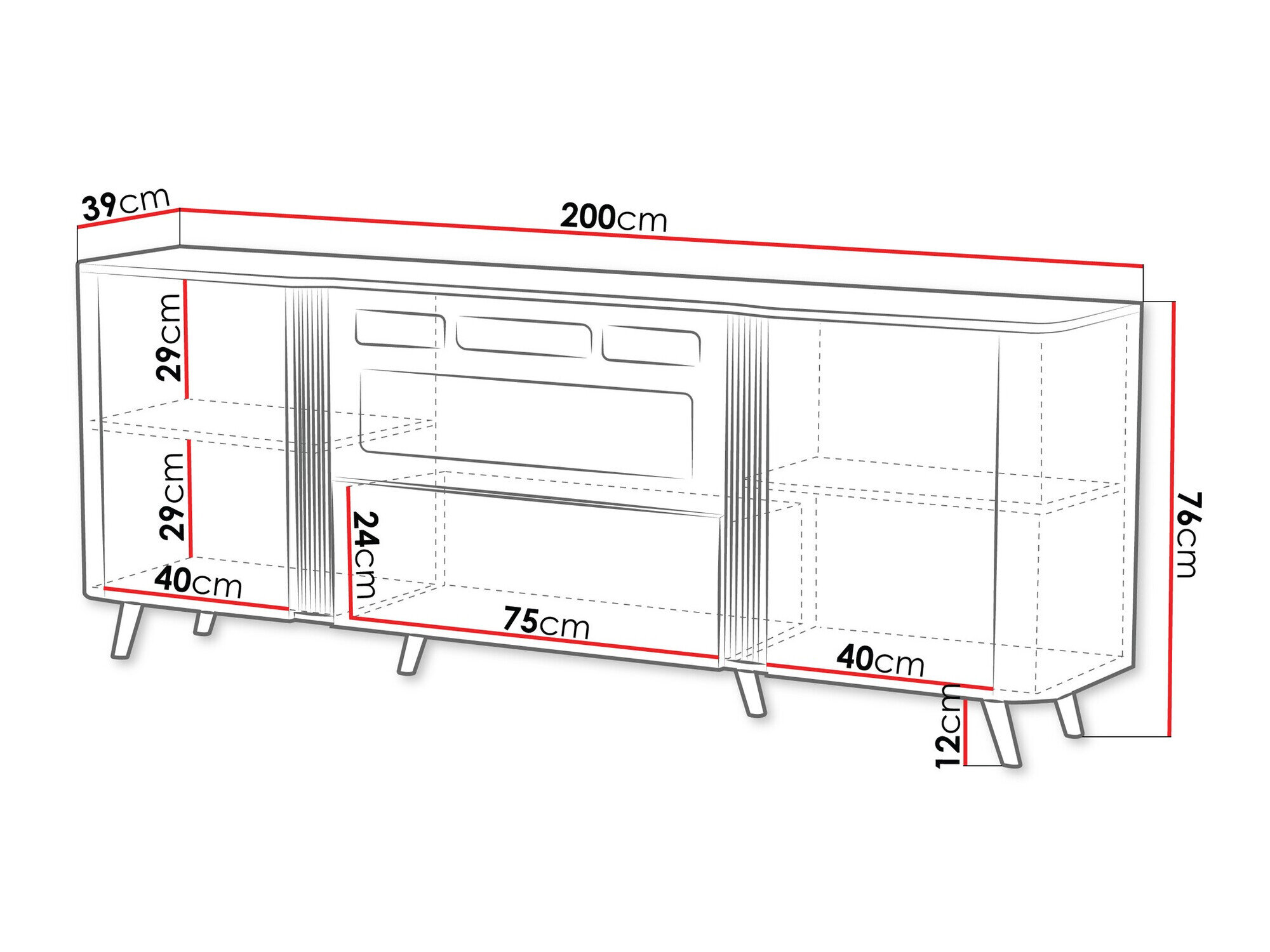 Skænk Charlotte 202 (Kashmir + Sort)