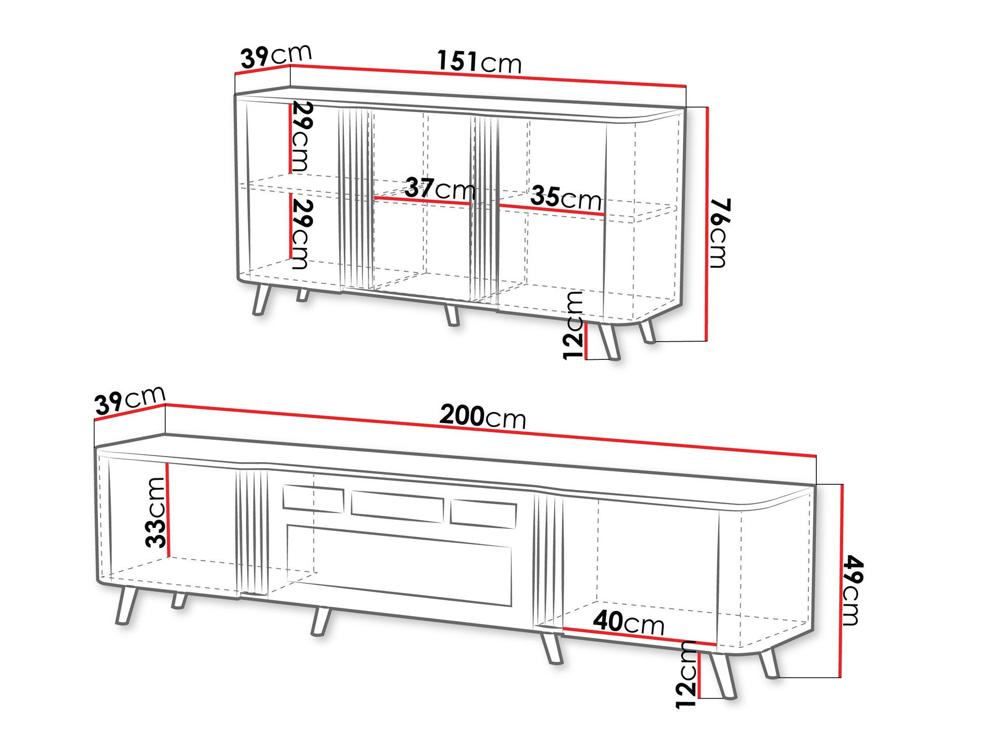 Stuemøbelsæt Charlotte 204 (Kashmir + Sort)