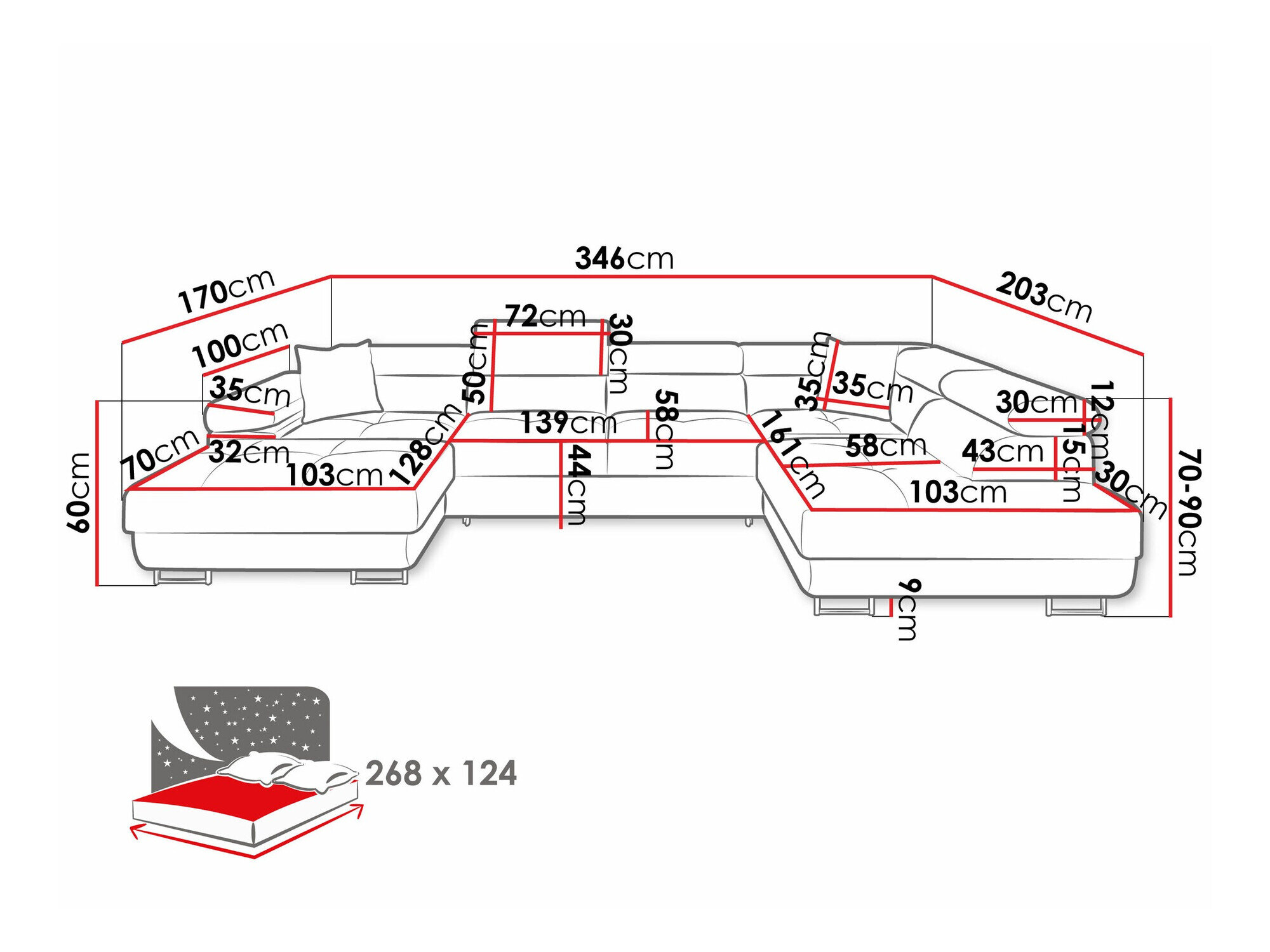 Hjørnesofa Comfivo Eliferu 103 (Flow 09)