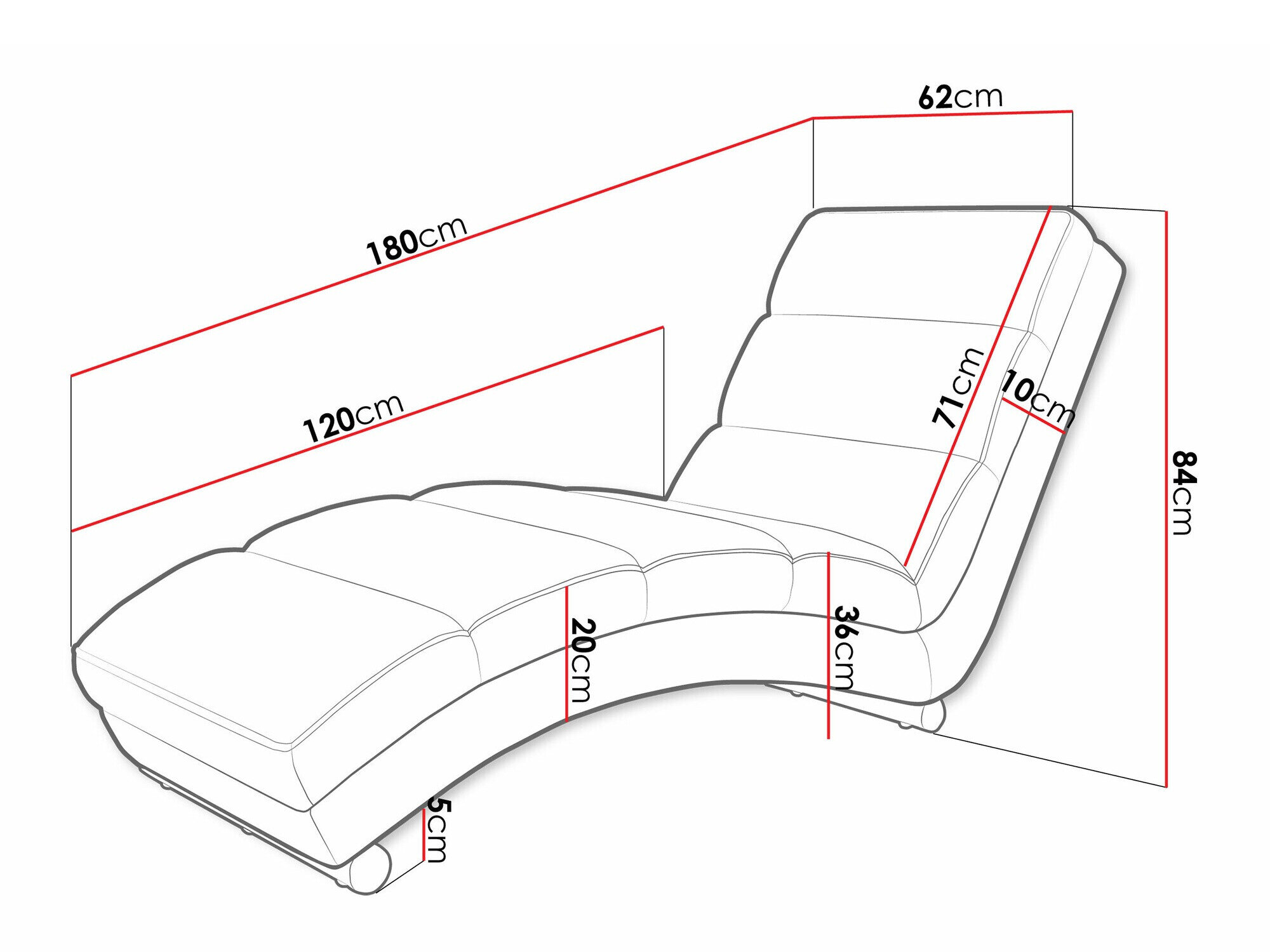 Chaiselong Comfivo 109 (Kronos 22 + Poso 22)