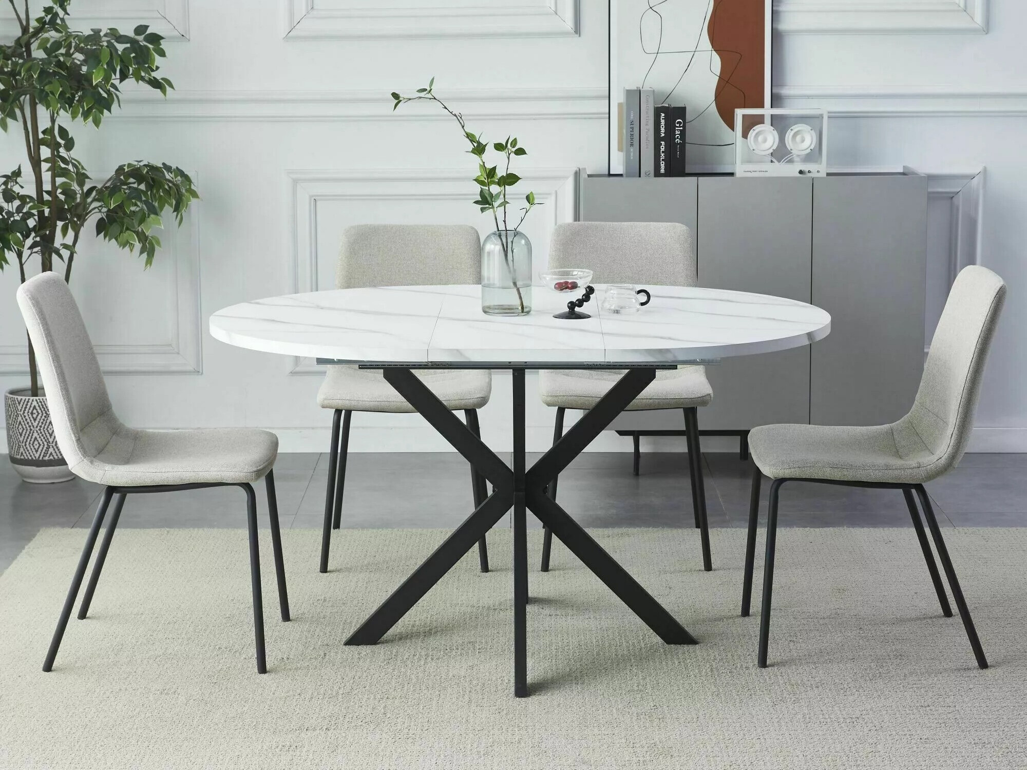 Bord Detroit 115 (Hvid marmor)