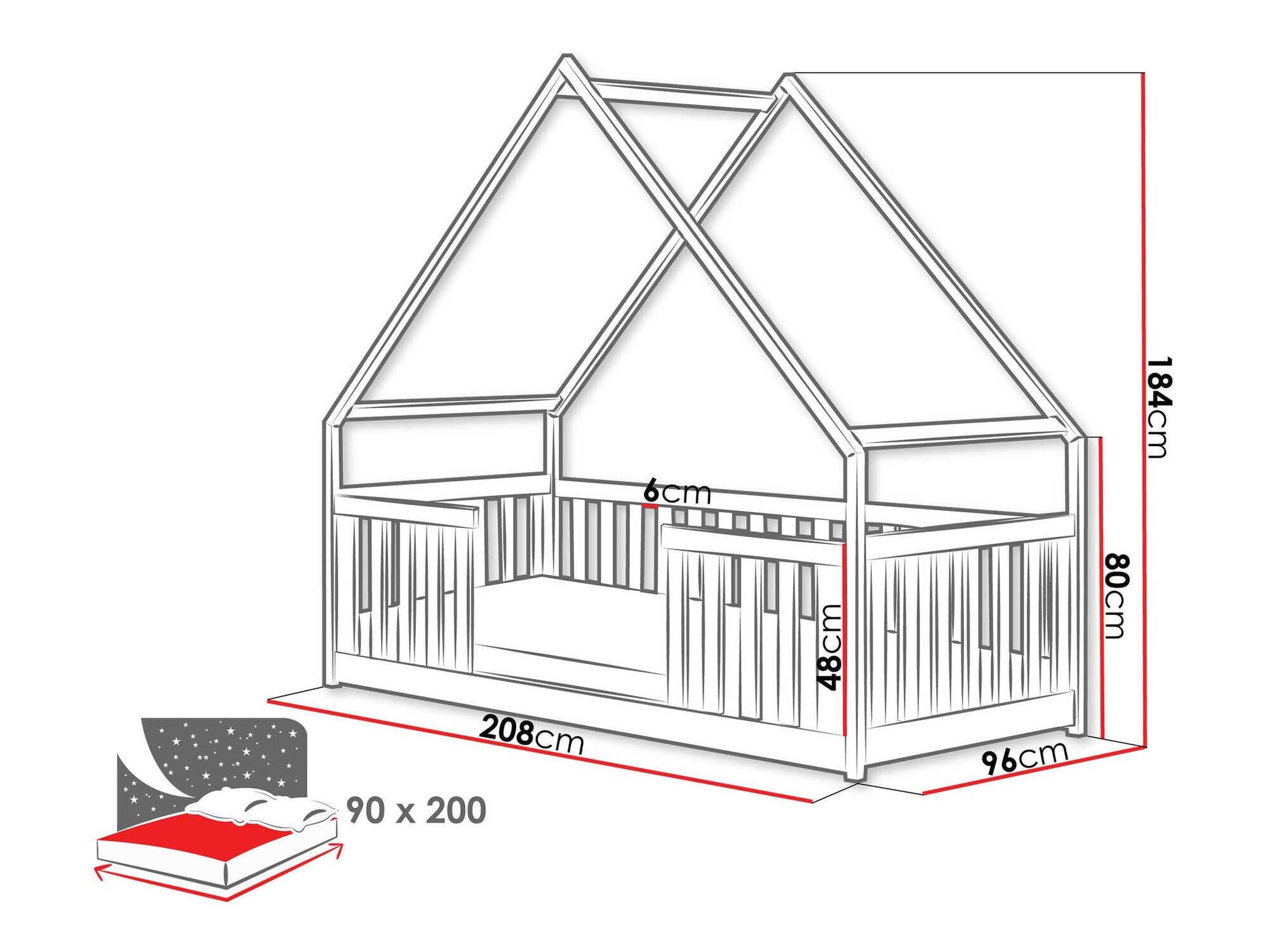 Seng Vista 114 (Grå)