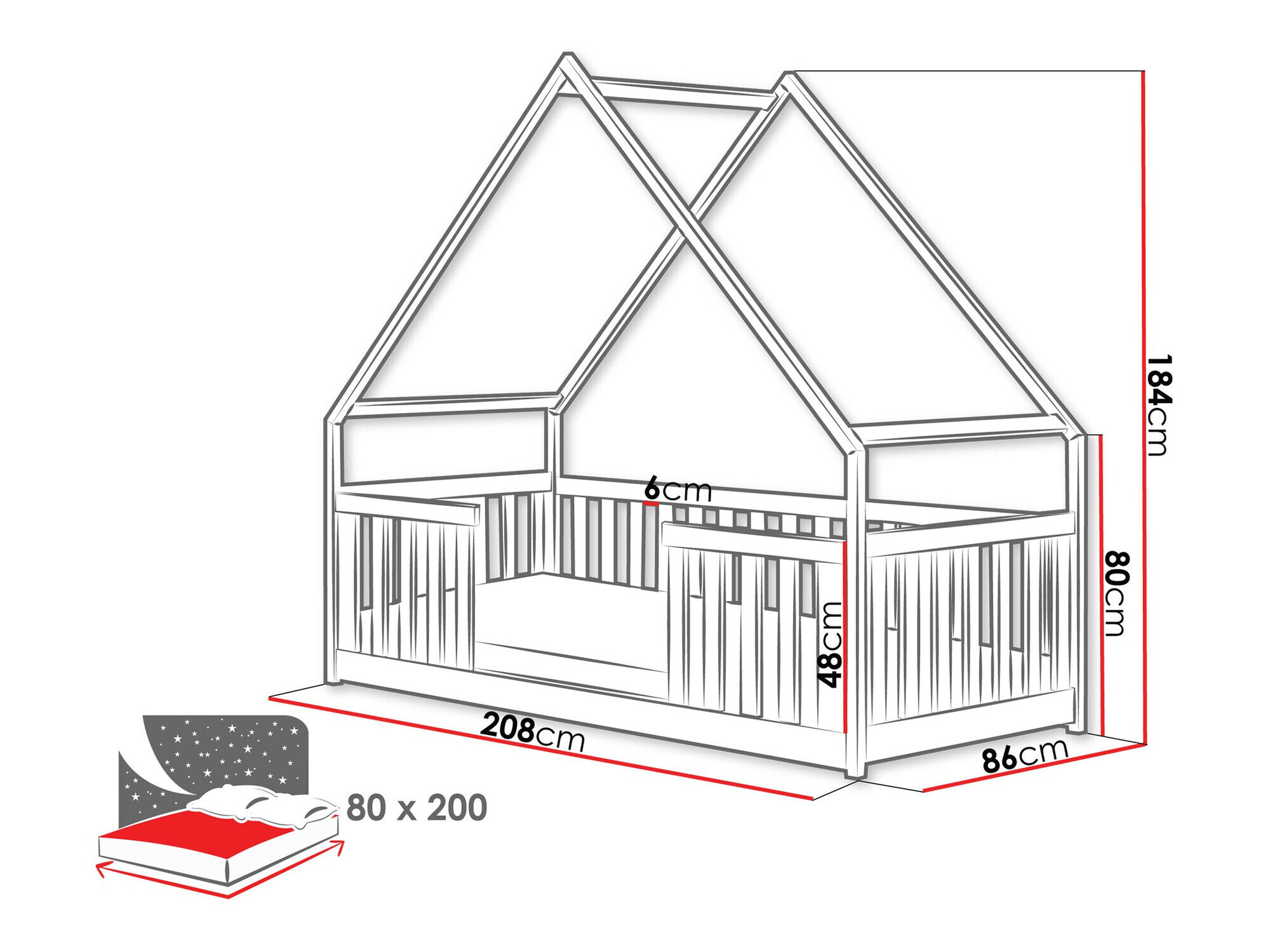 Seng Vista 114 (Hvid)