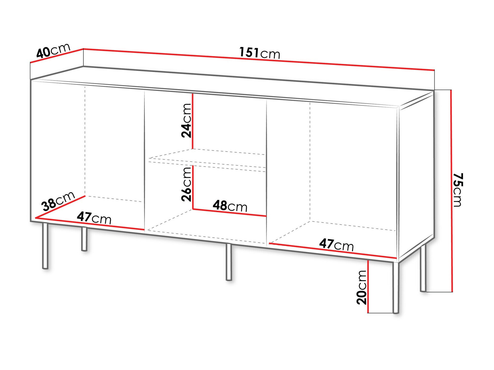 Skænk Tolfelo 100 (Beige)