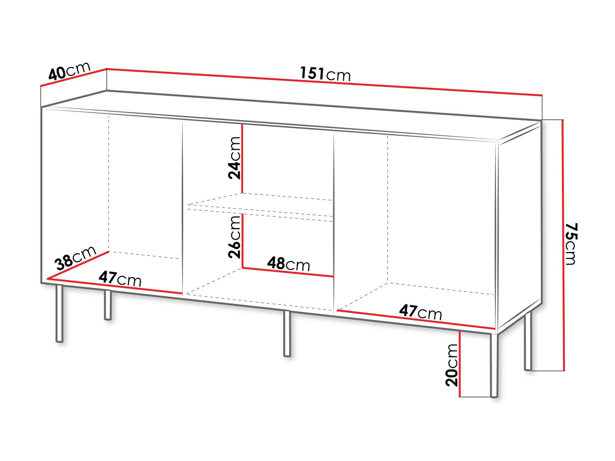 Skænk Tolfelo 100 (Sort)