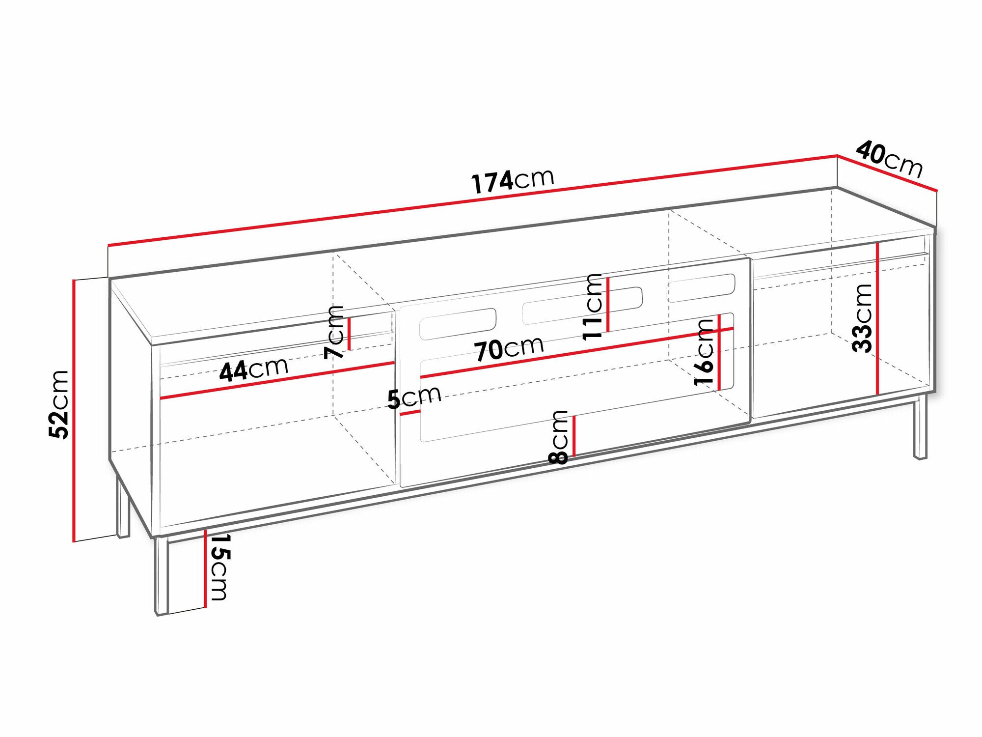 TV-bord Comfivo Delruva 107 (Sort)