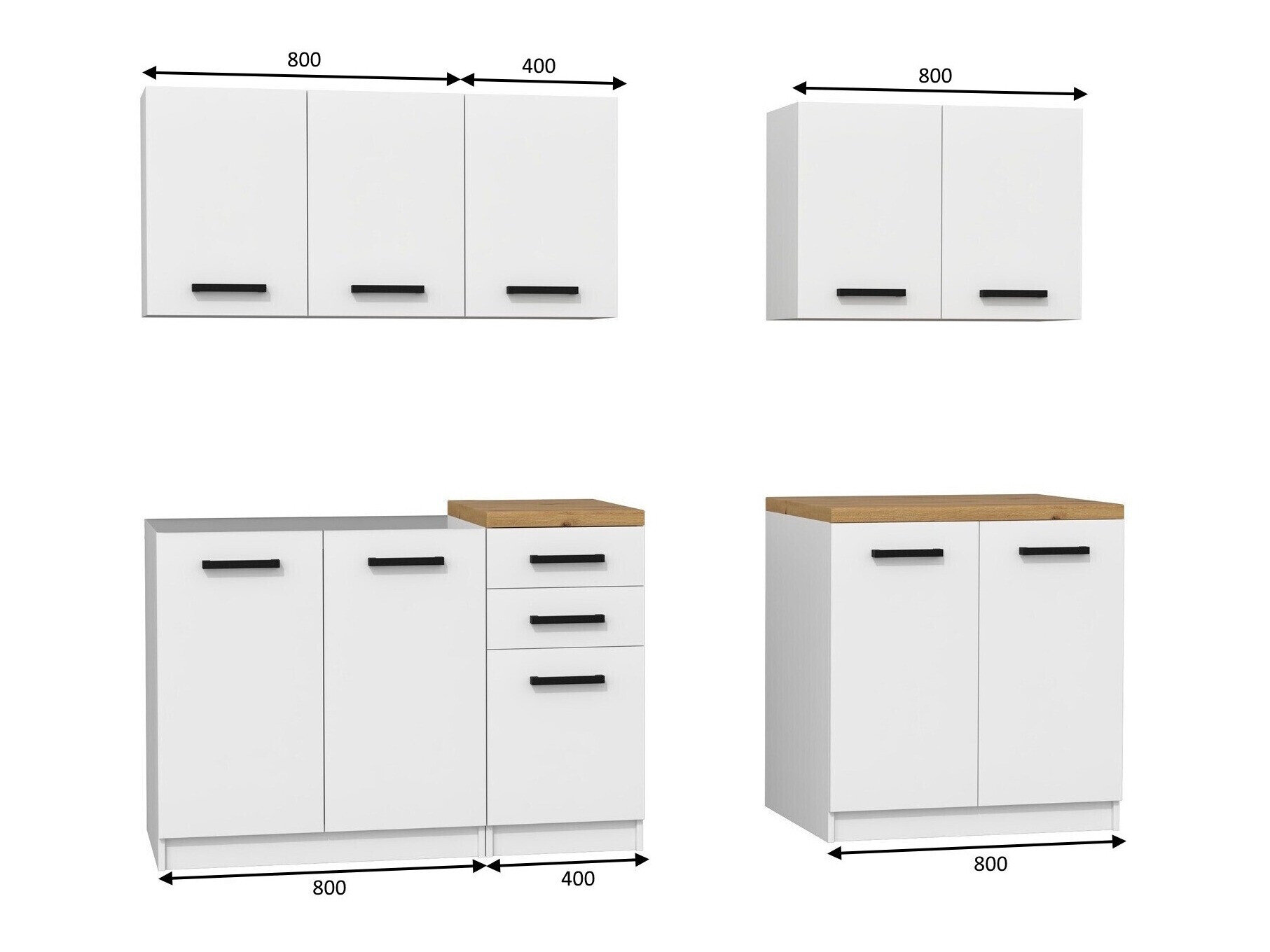 Køkkensæt Mandeville 240 (Mat hvid)