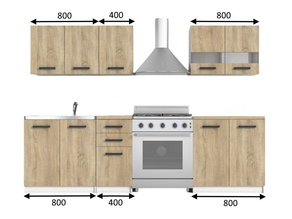 Køkkensæt Mandeville 240 (Sonoma eg)