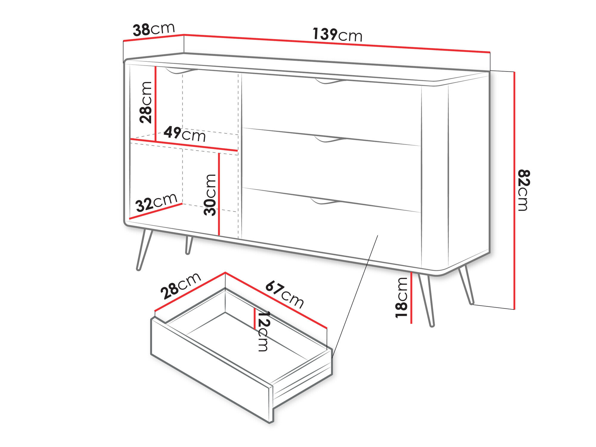 Kommode Versoe 100 (Beige)