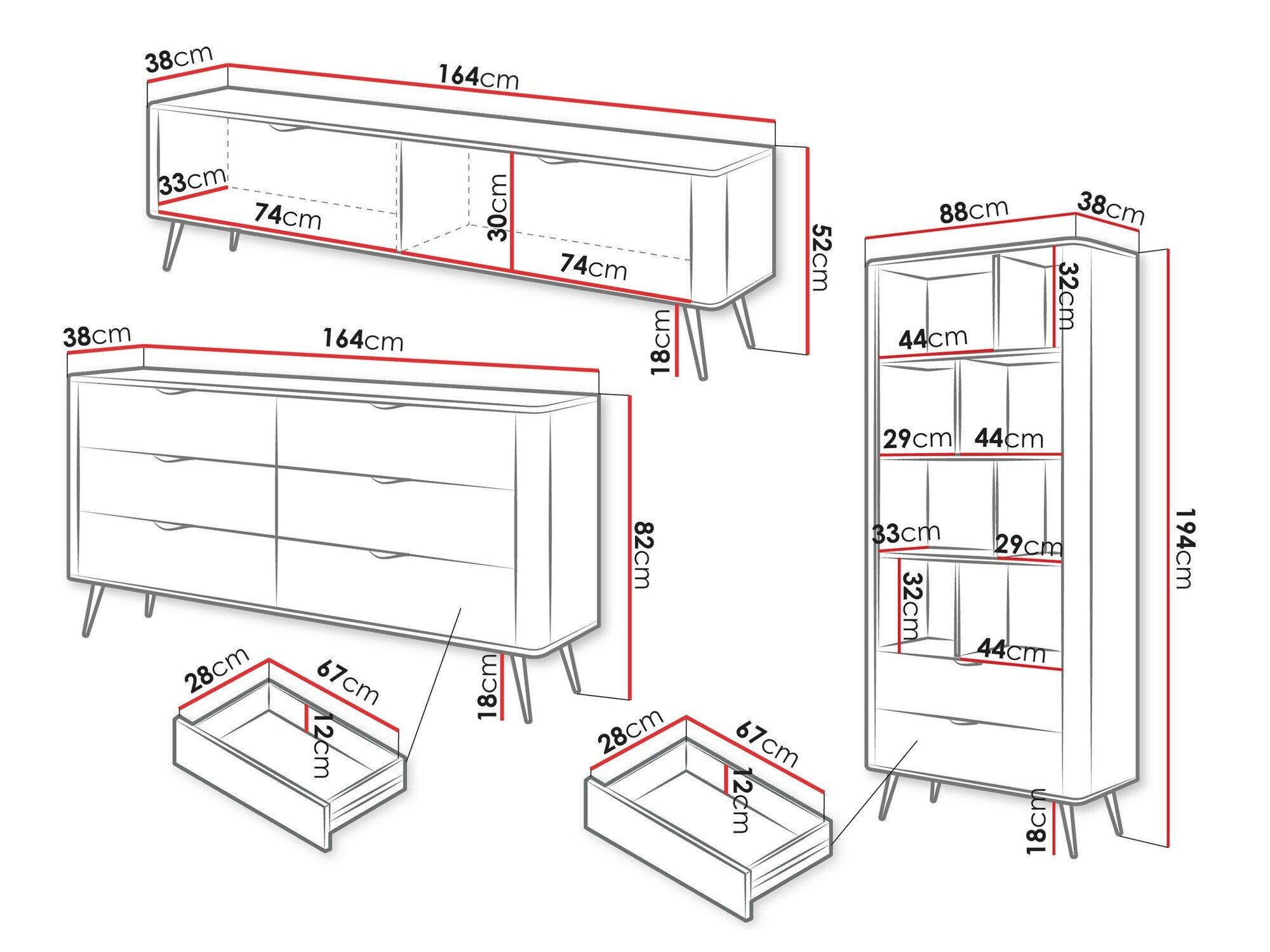 Stuemøbelsæt Versoe 109 (Grafit)