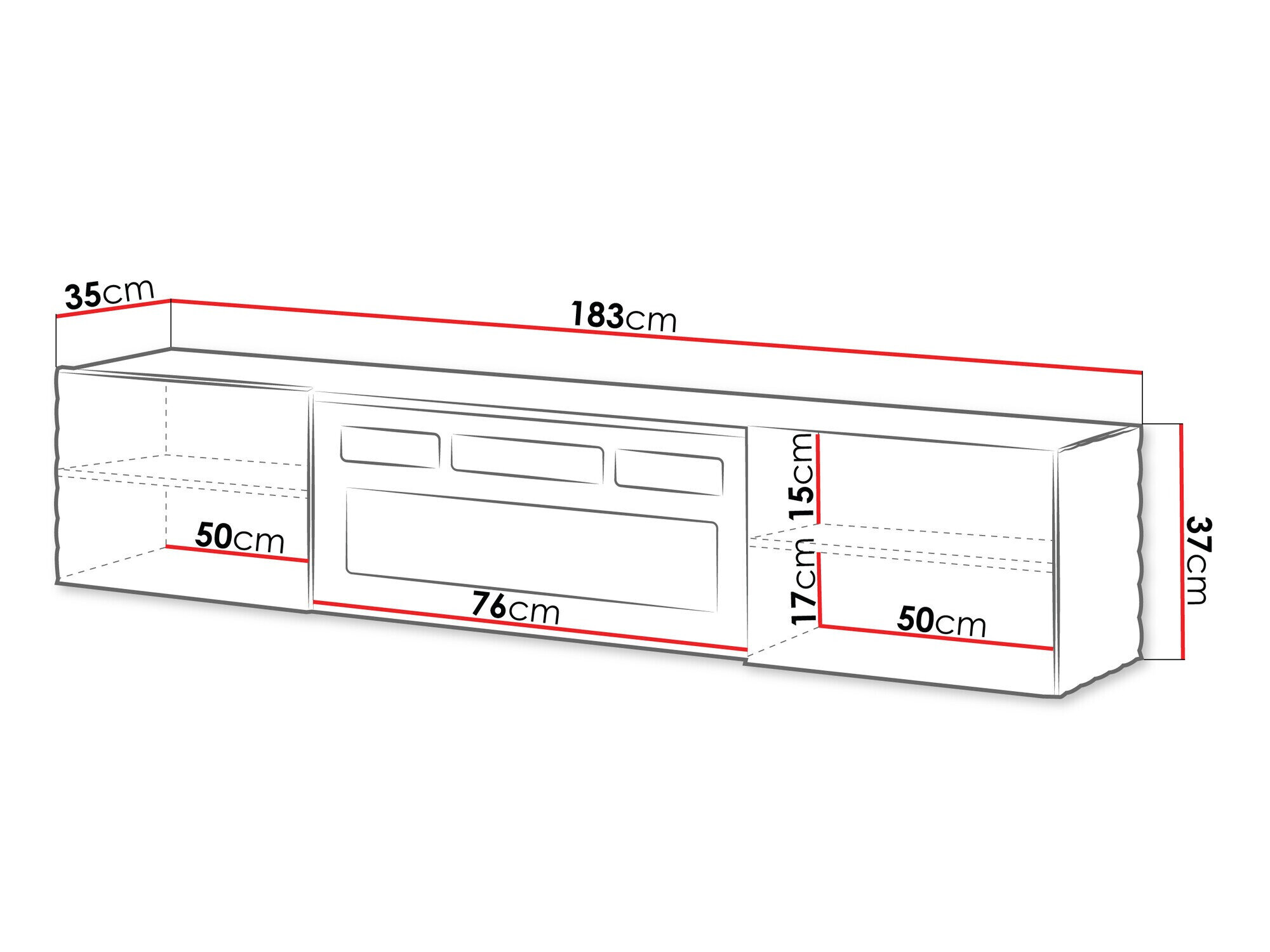 TV-bord Charlotte 207 (Hvid)