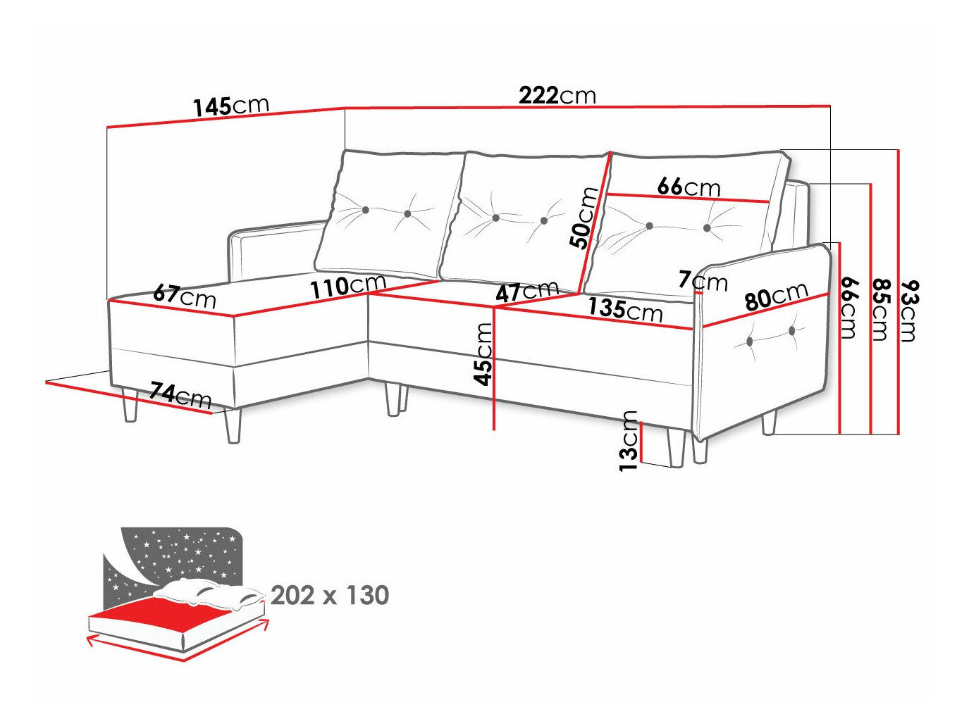 Hjørnesofa Muncie 101 (Lux 29)