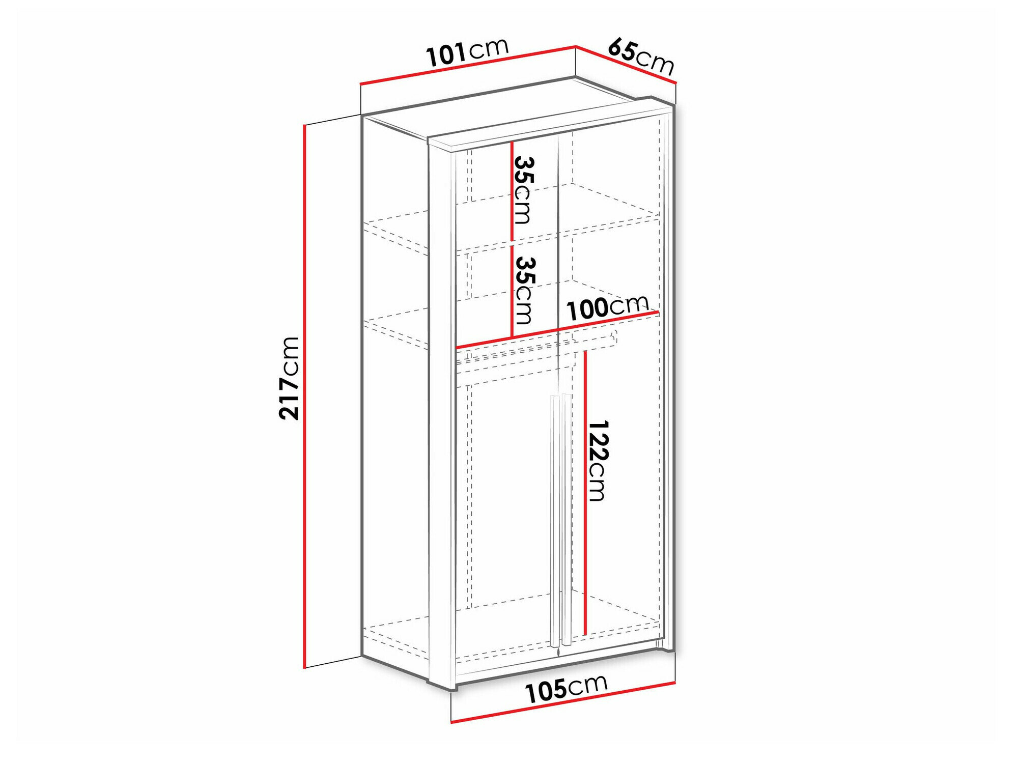 Garderobeskab Calcalo 100 (Hvid)