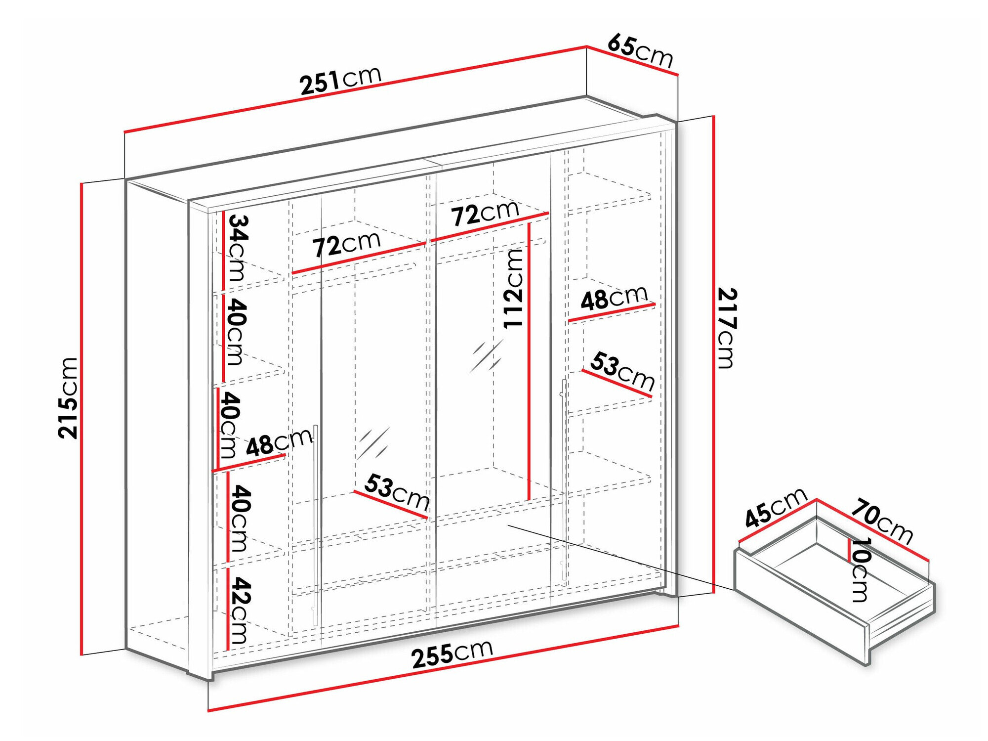 Garderobeskab Honolulu 121 (Hvid)