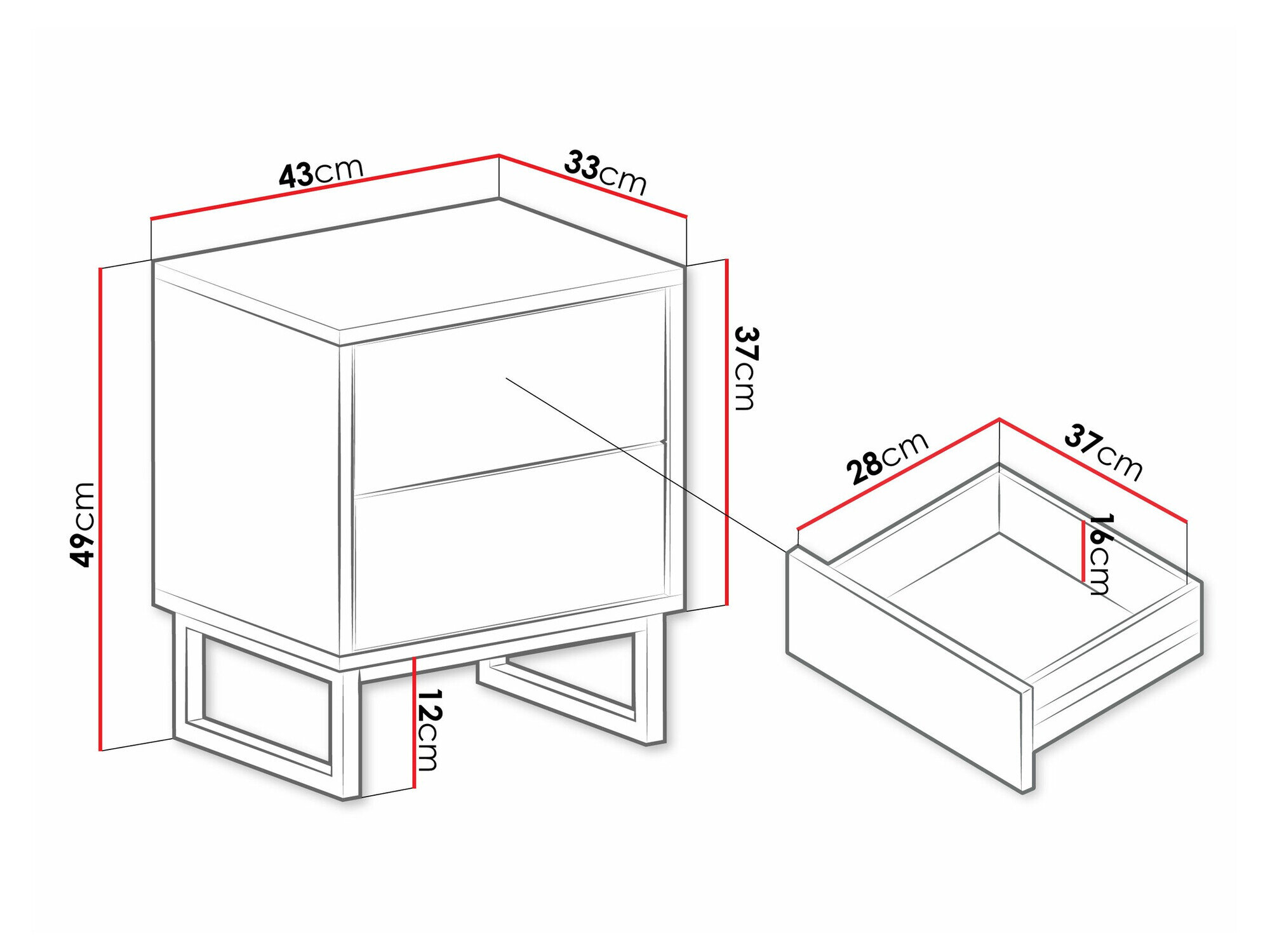 Sengebord Calcalo 104 (Grøn)