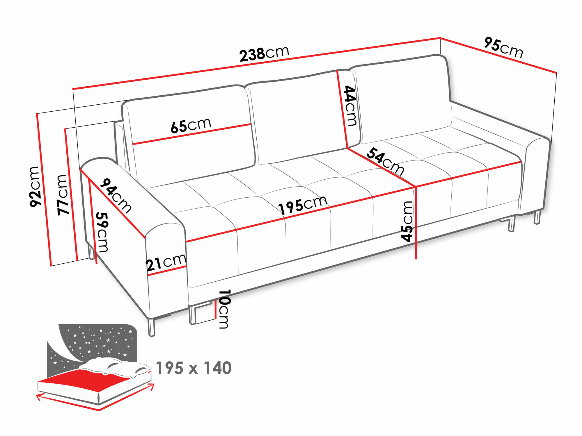 Sovesofa Stonecrest 102 (Velo 633)