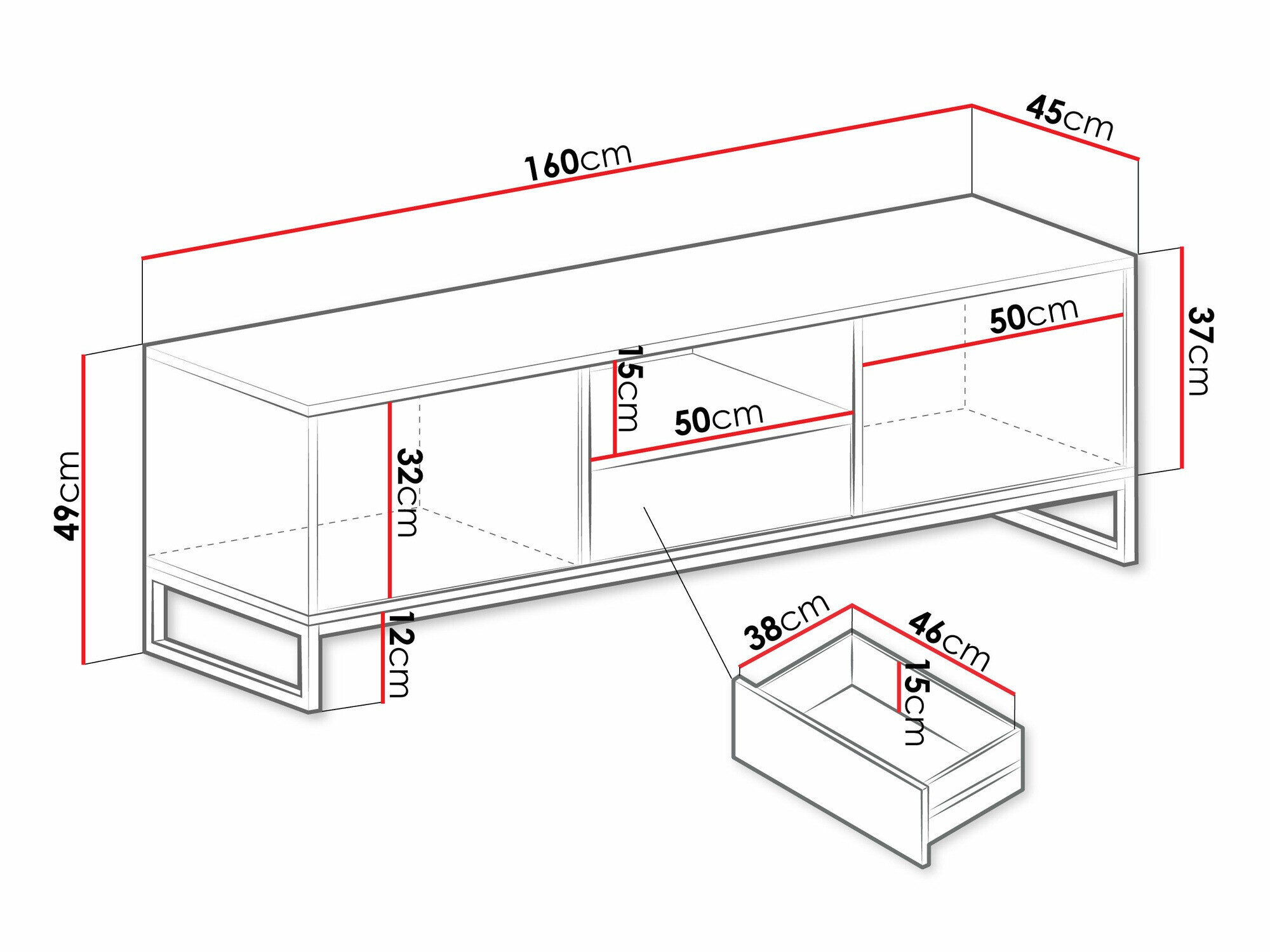 TV-bord Calcalo 105 (Grøn)