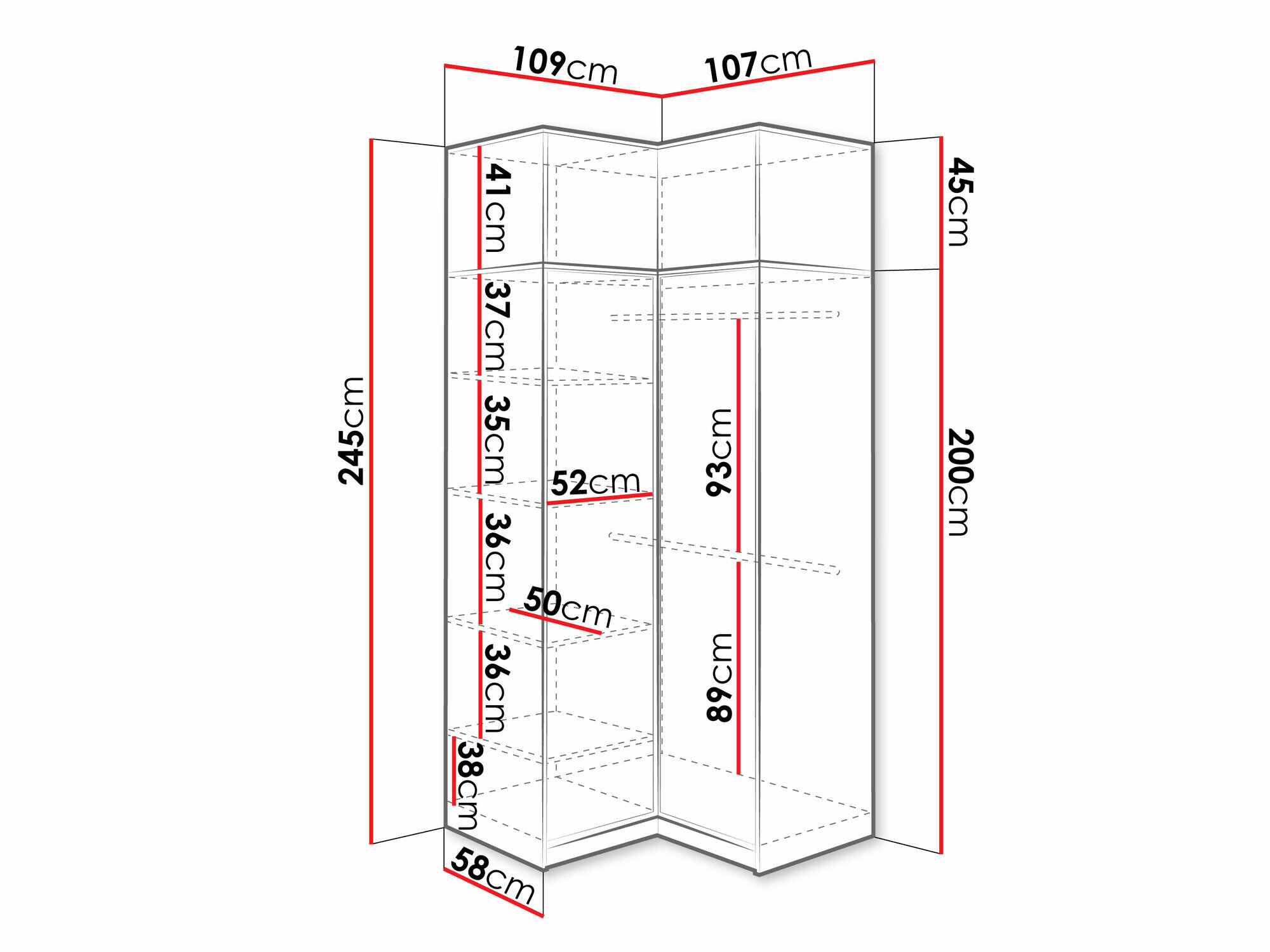 Hjørnegarderob Ophdome 113
