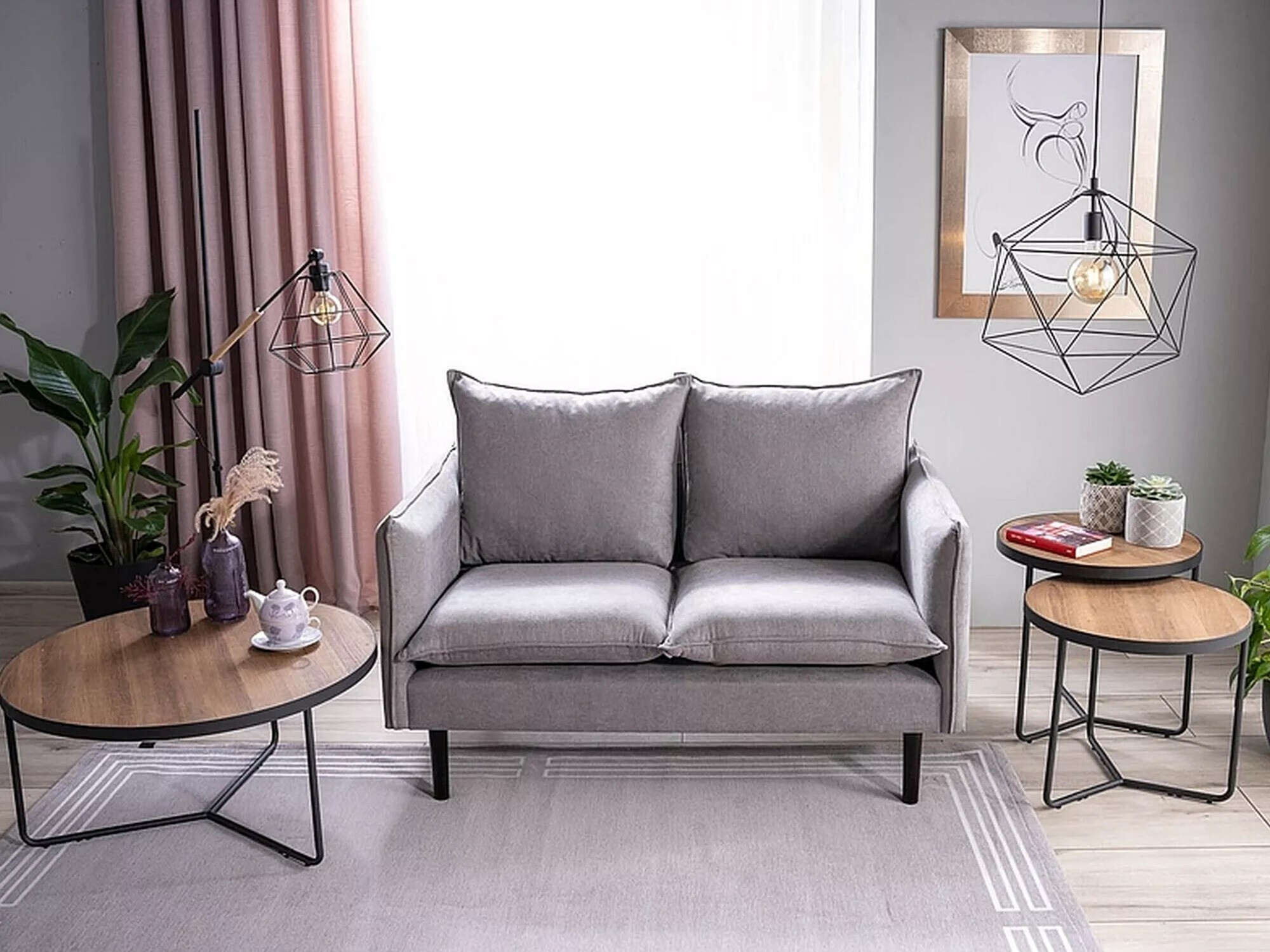 Sofabordssæt Detroit 570 (Valnød + Sort)