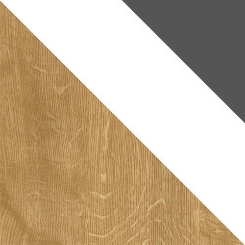 Skrivebord Balvire 111 (Lys eg + Hvid + Grå)
