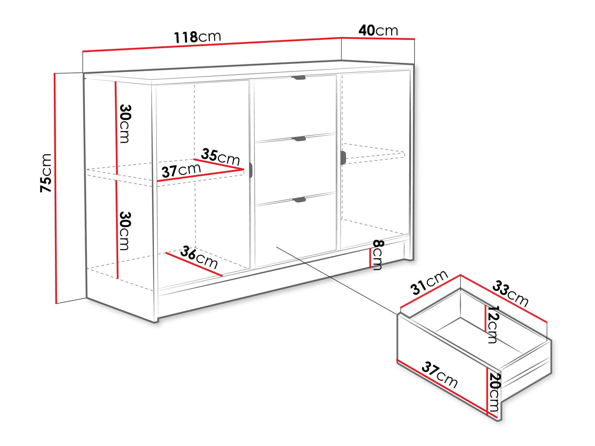 Kommode Comfivo Larmire 101 (Beige)