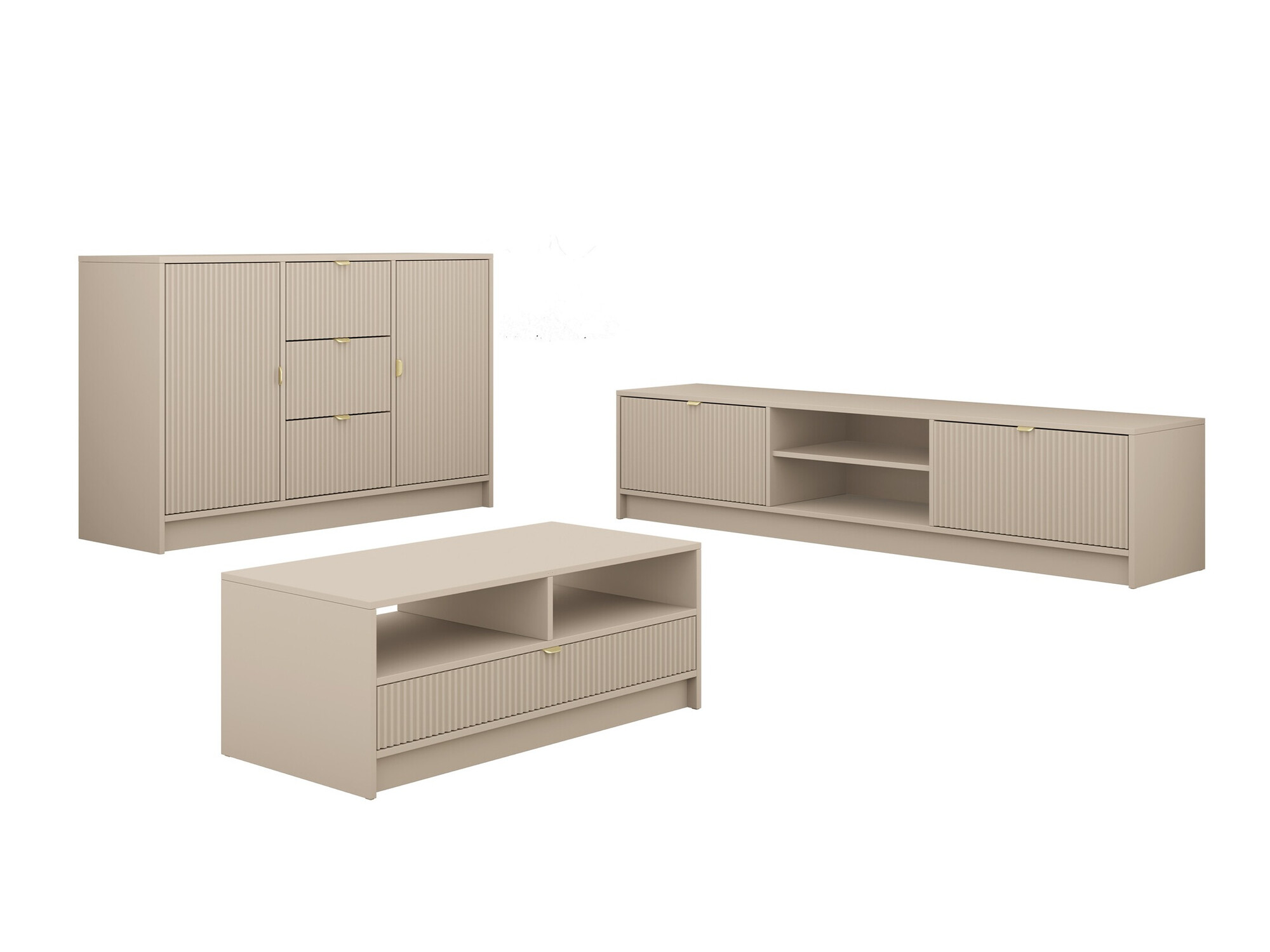 Stuemøbelsæt Comfivo Papilio I (Beige)