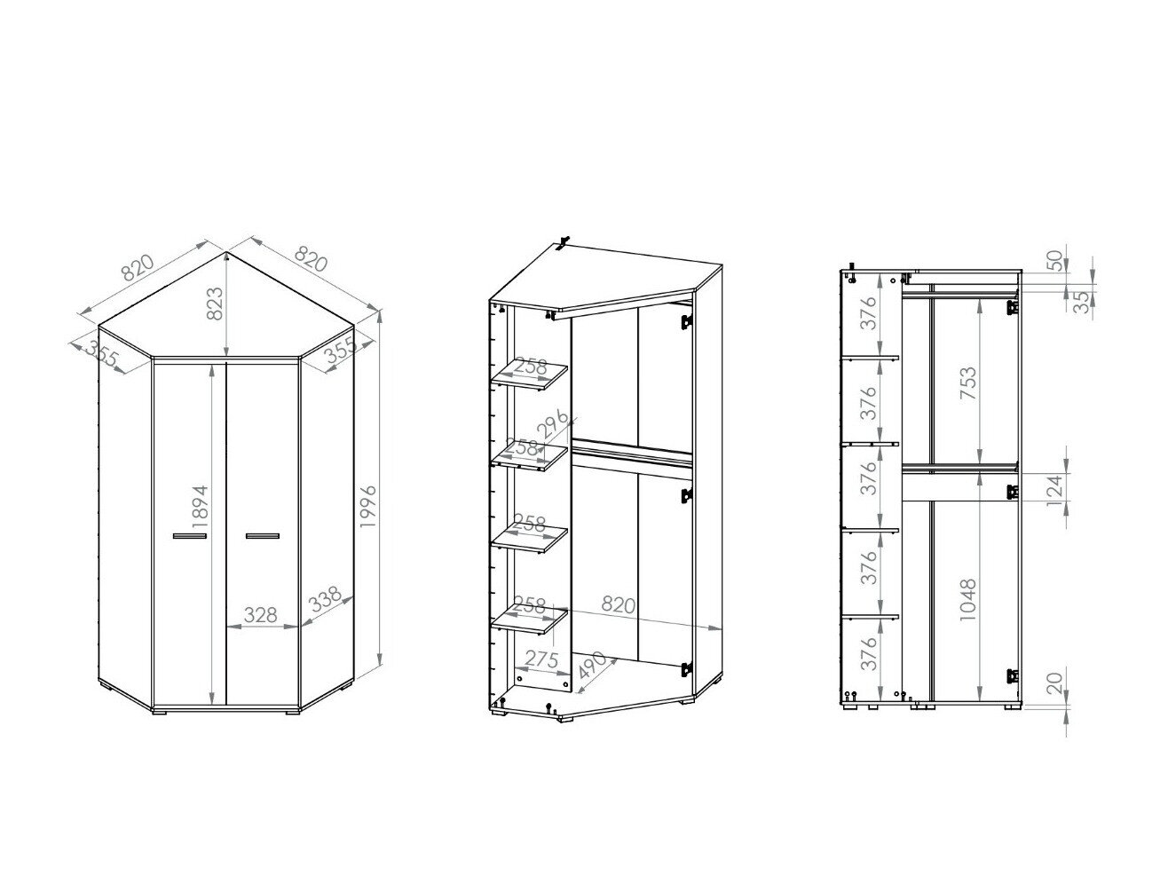 Hjørnegarderob Calvere 102