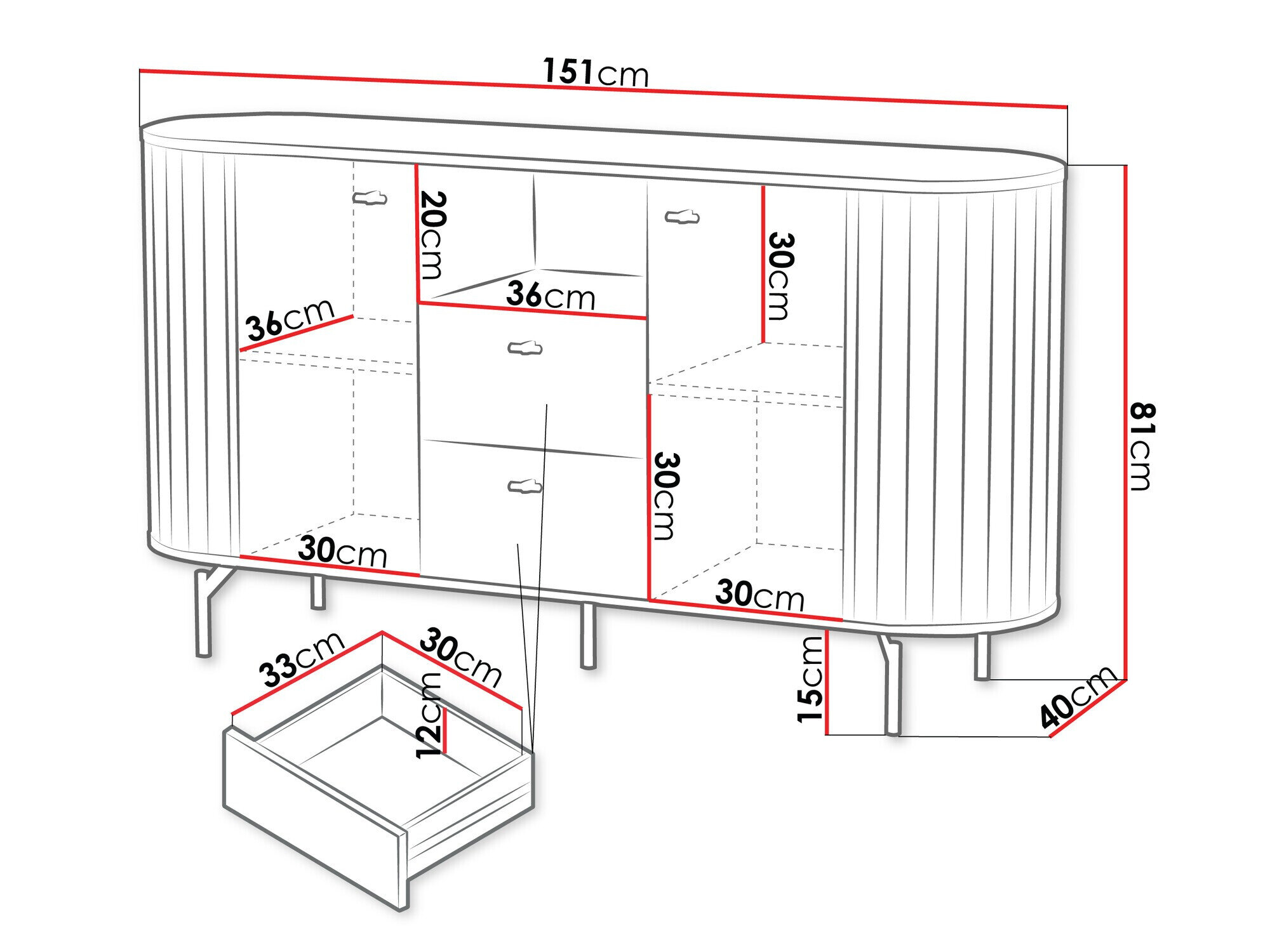 Kommode Novmono 101 (Sort)