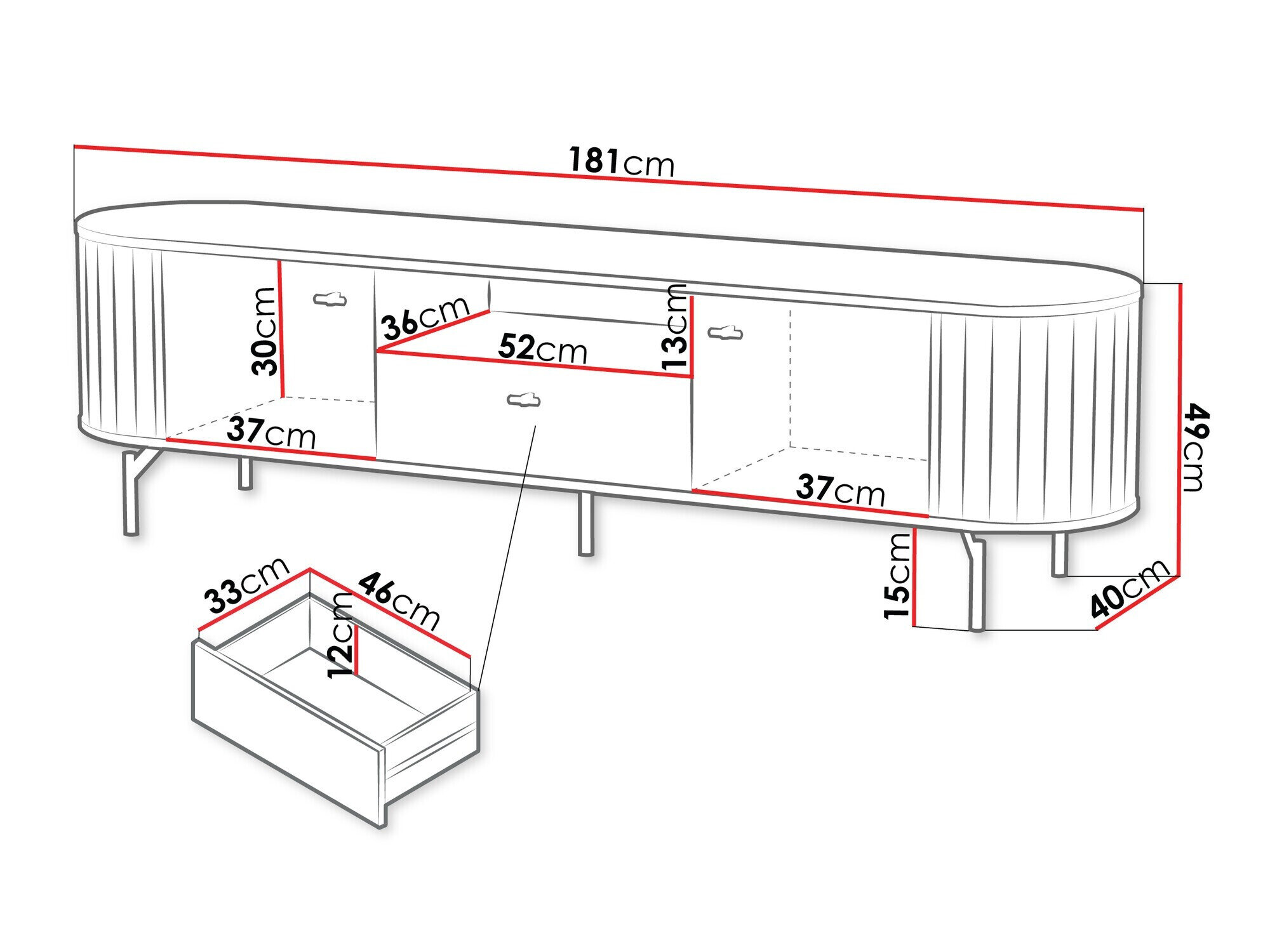 TV-bord Novmono 104 (Sort)