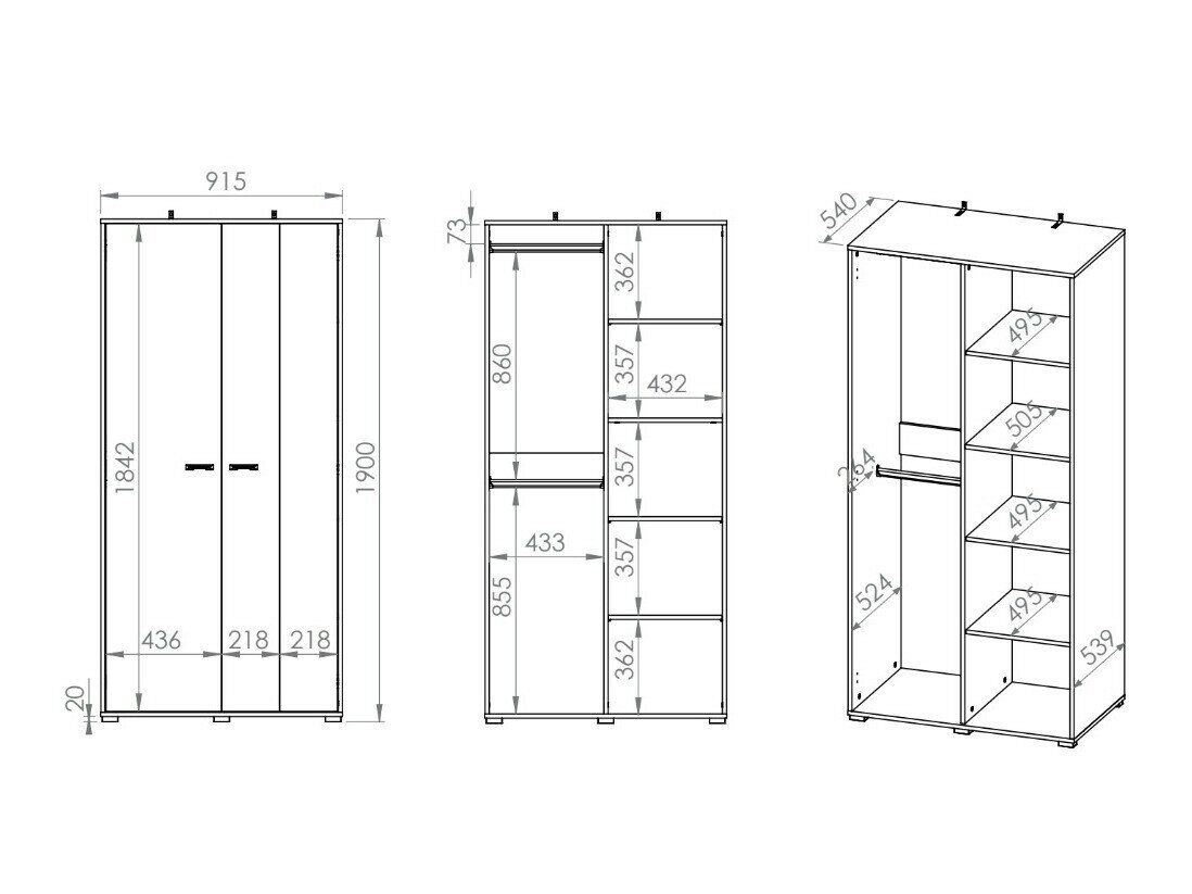 Garderobeskab Tortiva 101