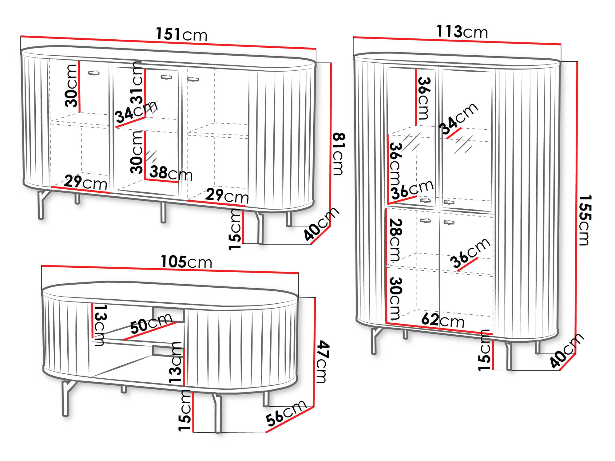 Stuemøbelsæt Novmono 111 (Sort)