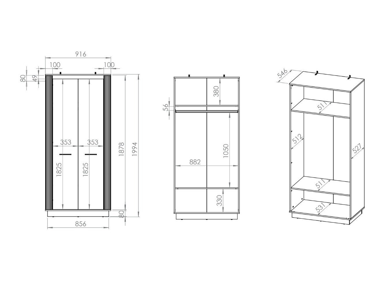 Garderobeskab Livluo 105