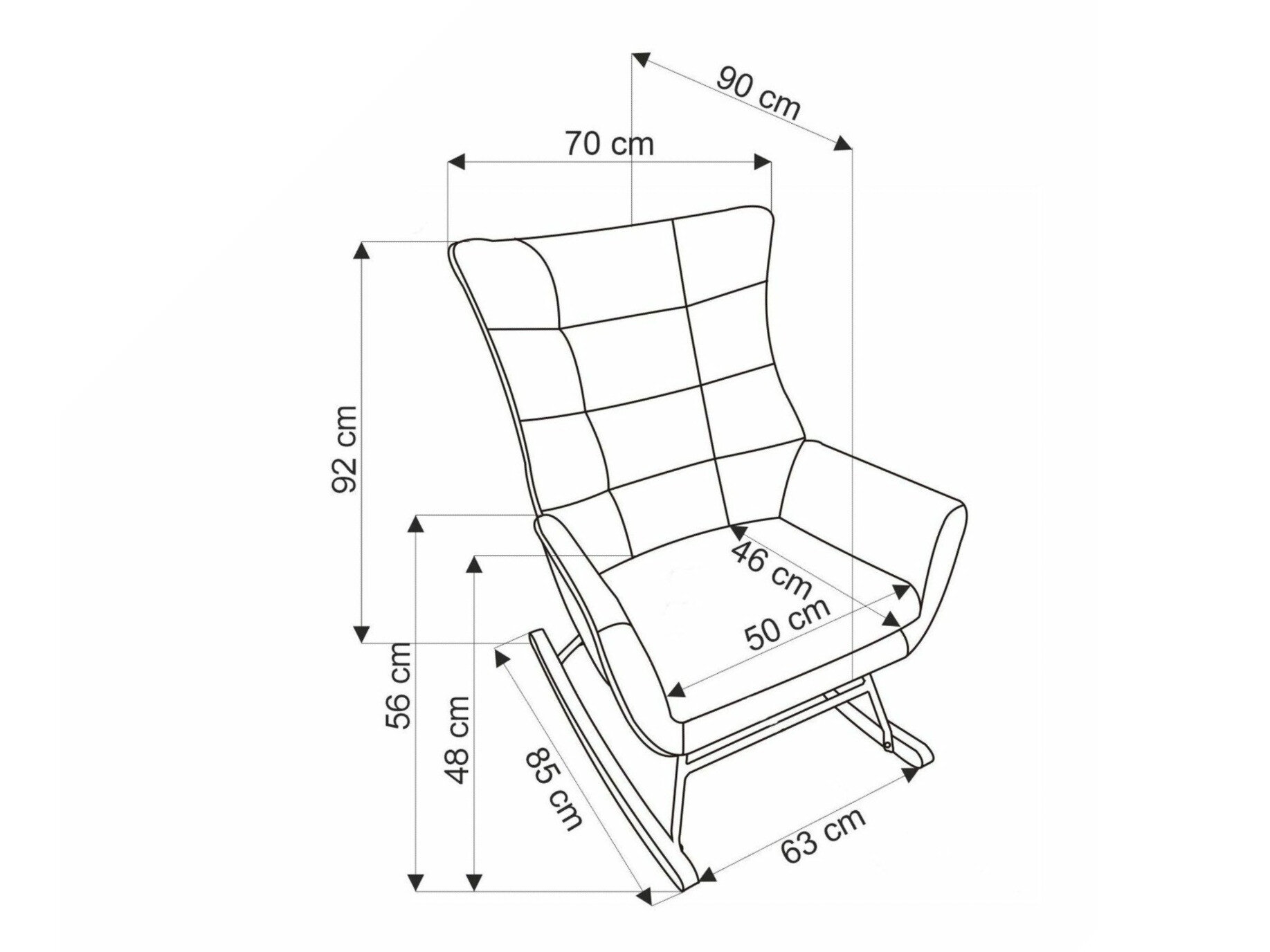 Gyngestol Houston 1863 (Grå)