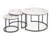 Sofabordssæt Houston 1884 (Sort + Hvid marmor)