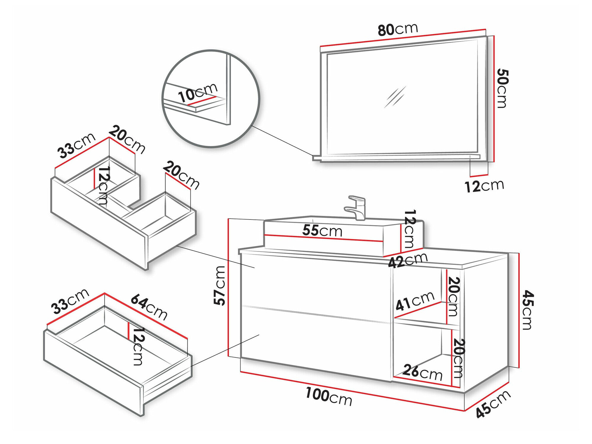 Badeværelsessæt Ophruvi 103 (Hvid)