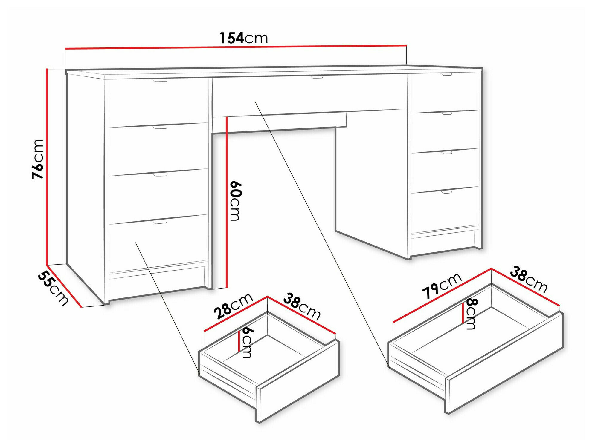 Skrivebord Comfivo Larmire 110 (Sort)