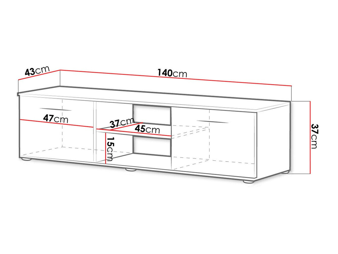 TV-bord Tornola 100 (Hvid + Glansfuld hvid)