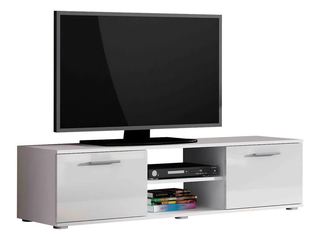 TV-bord Tornola 100 (Hvid + Glansfuld hvid)