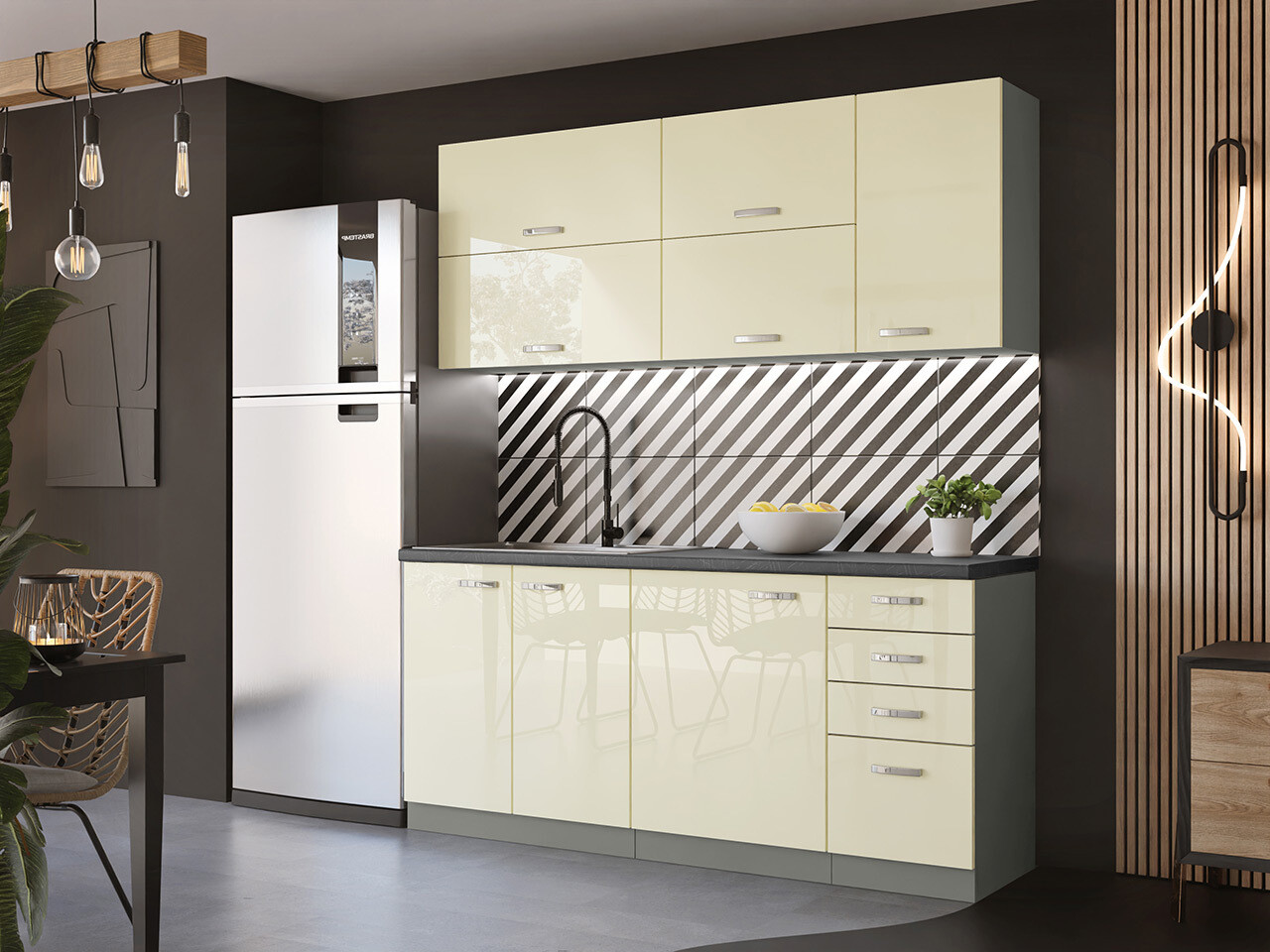 Modulopvaskeskab med låger Multi Cream 110