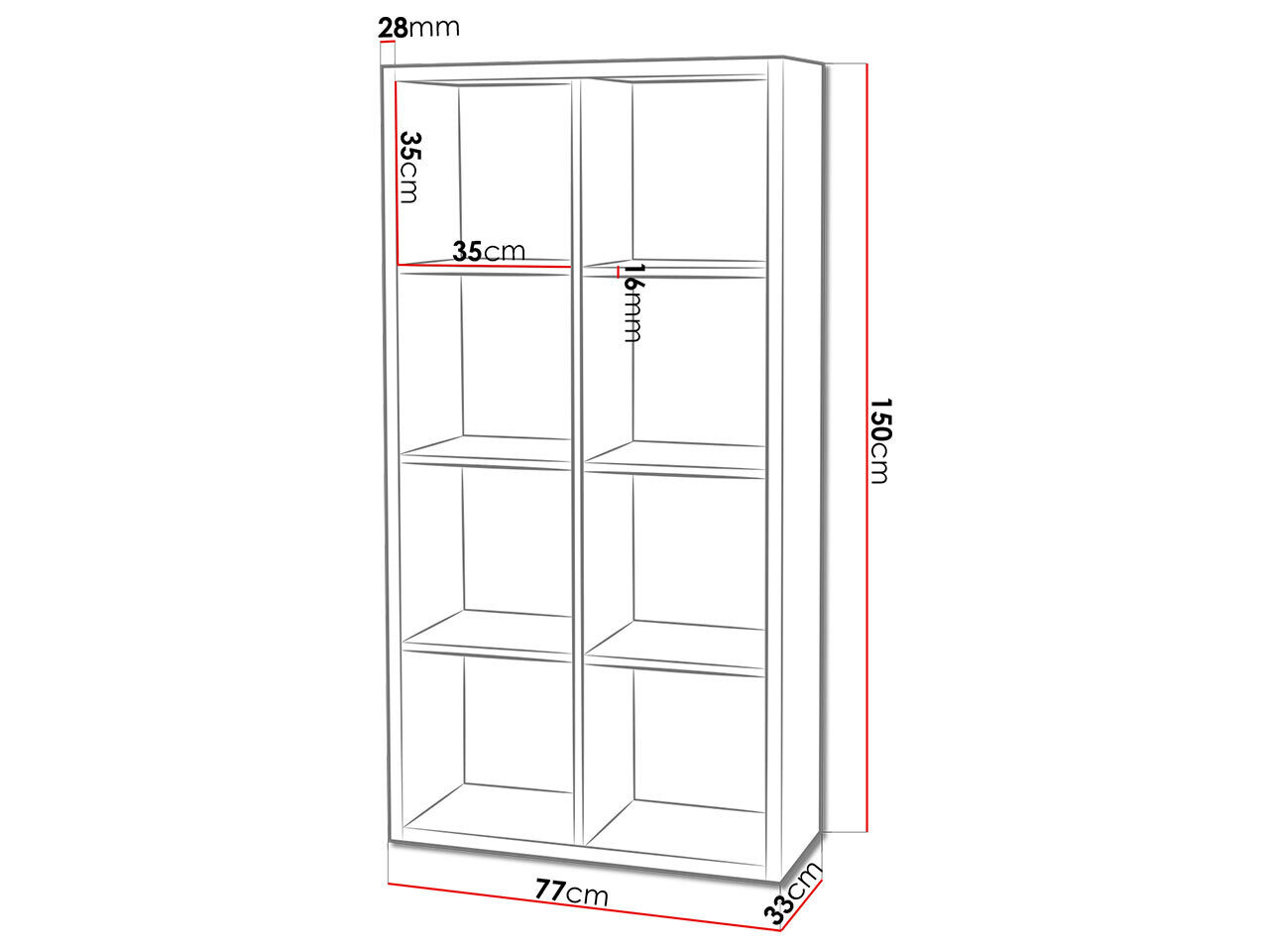 Reol Levnova 104 (Hvid)
