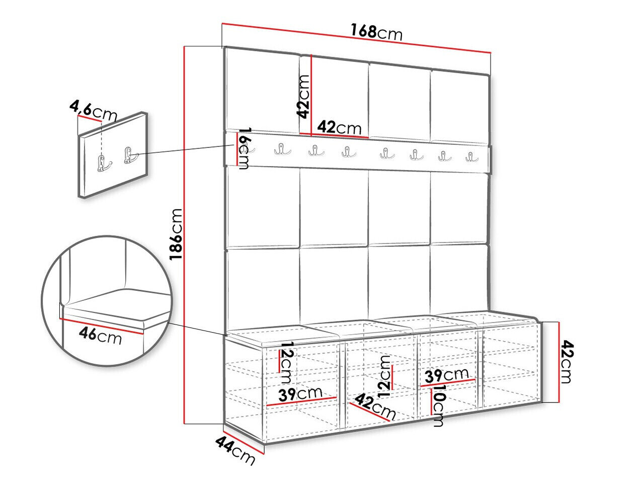 Entrésæt Hartford 268 (Artisan eg)