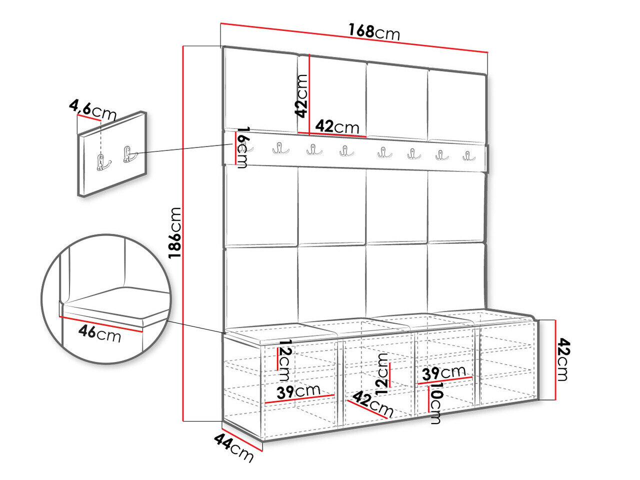 Entrésæt Hartford 268 (Grafit)