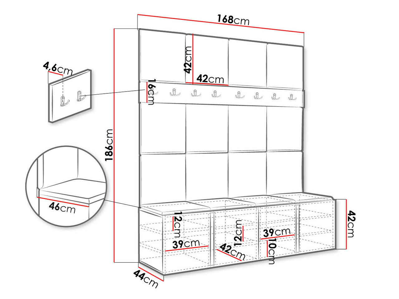 Entrésæt Hartford 268 (Grafit)