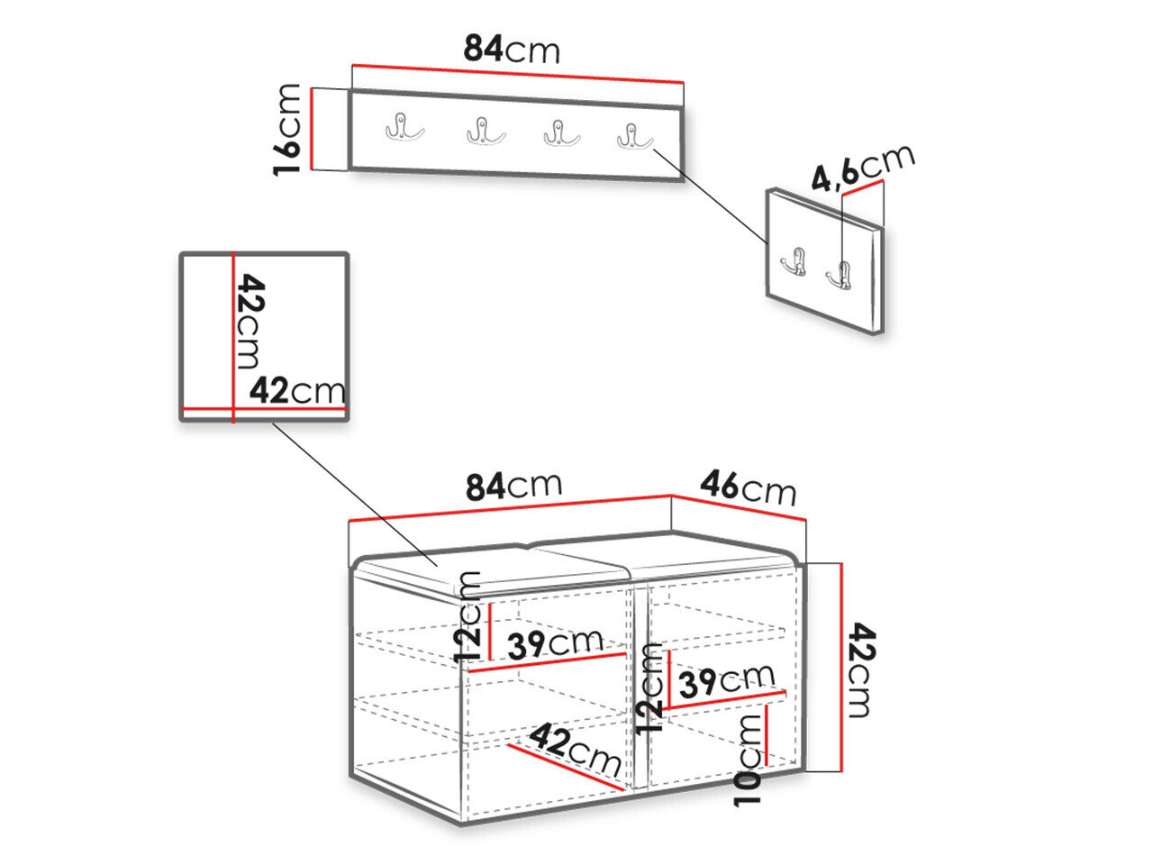 Entrésæt Hartford 275 (Hvid)