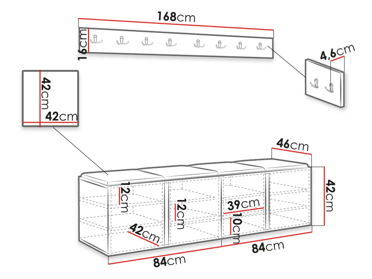 Entrésæt Hartford 276 (Grafit)
