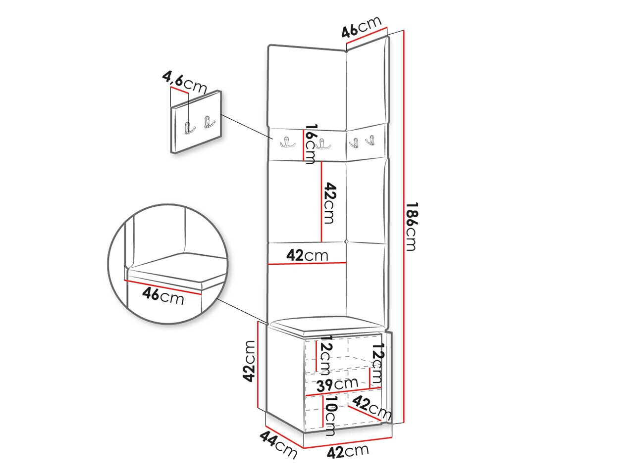Entrésæt Hartford 347 (Hvid)