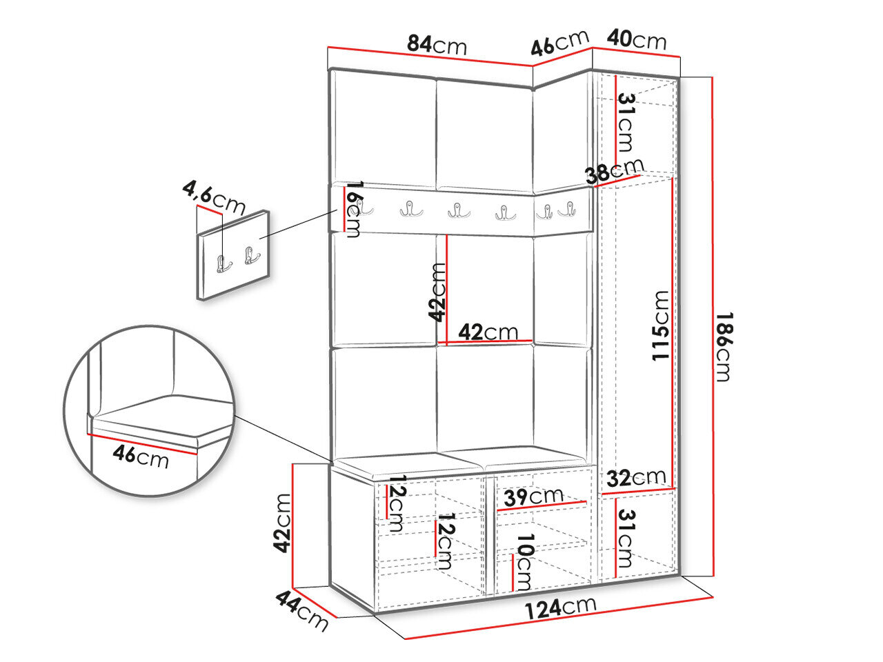 Entrésæt Hartford 471 (Grafit)